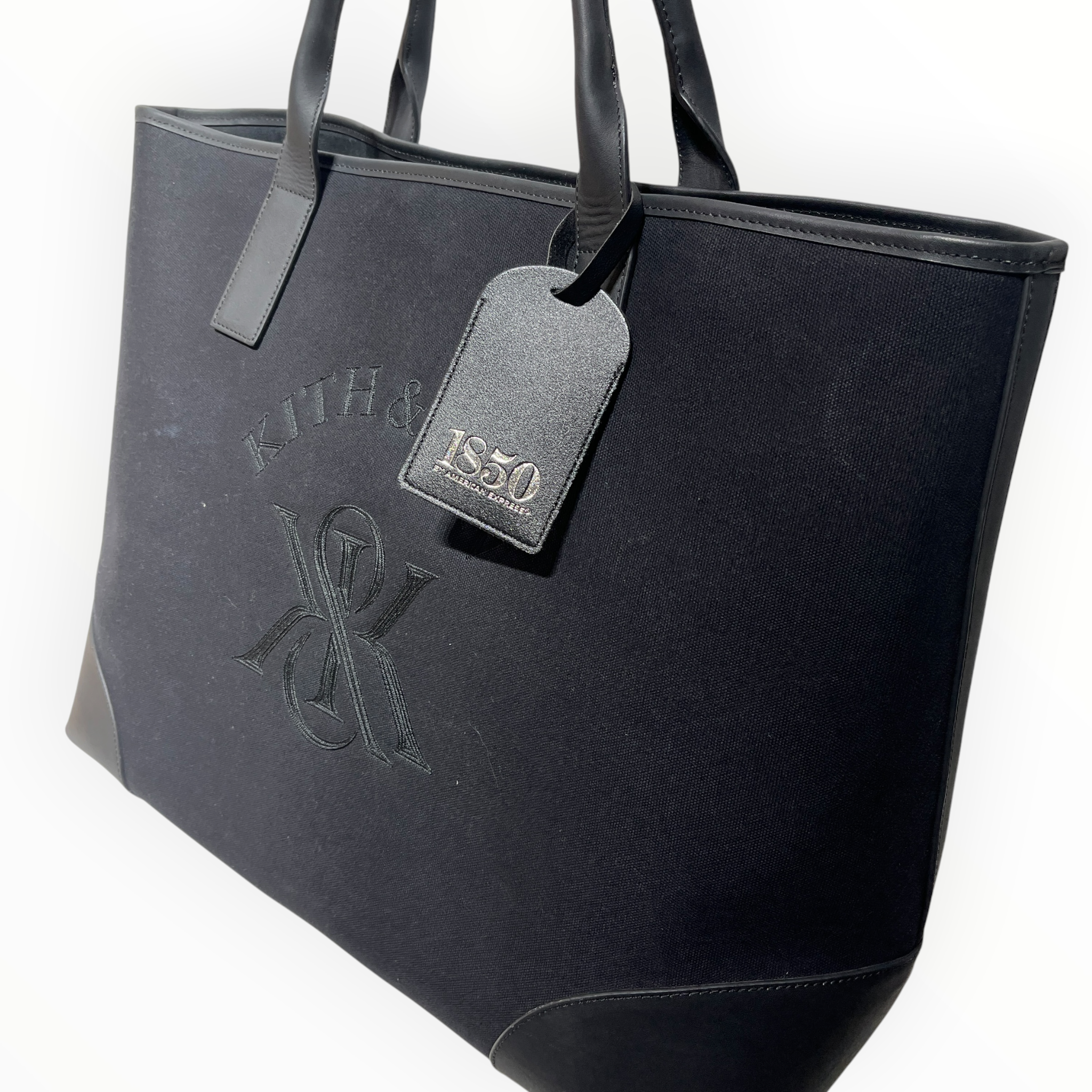 KITH/Tote Bag/Graphic/Cotton/BLK/leather trimmed canvas tote view 5