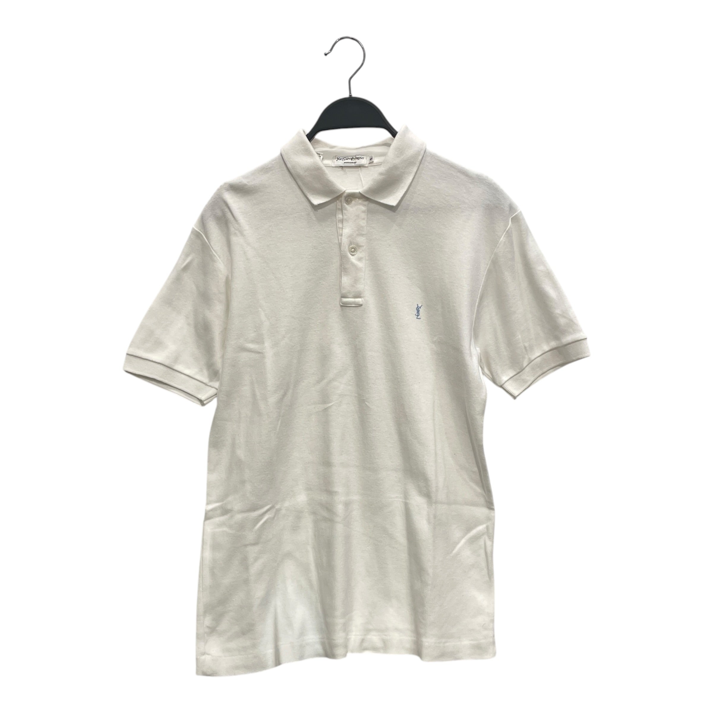 YVES SAINT LAURENT/Polo Shirt/S/Cotton/WHT/BLU LOGO POLO view 1
