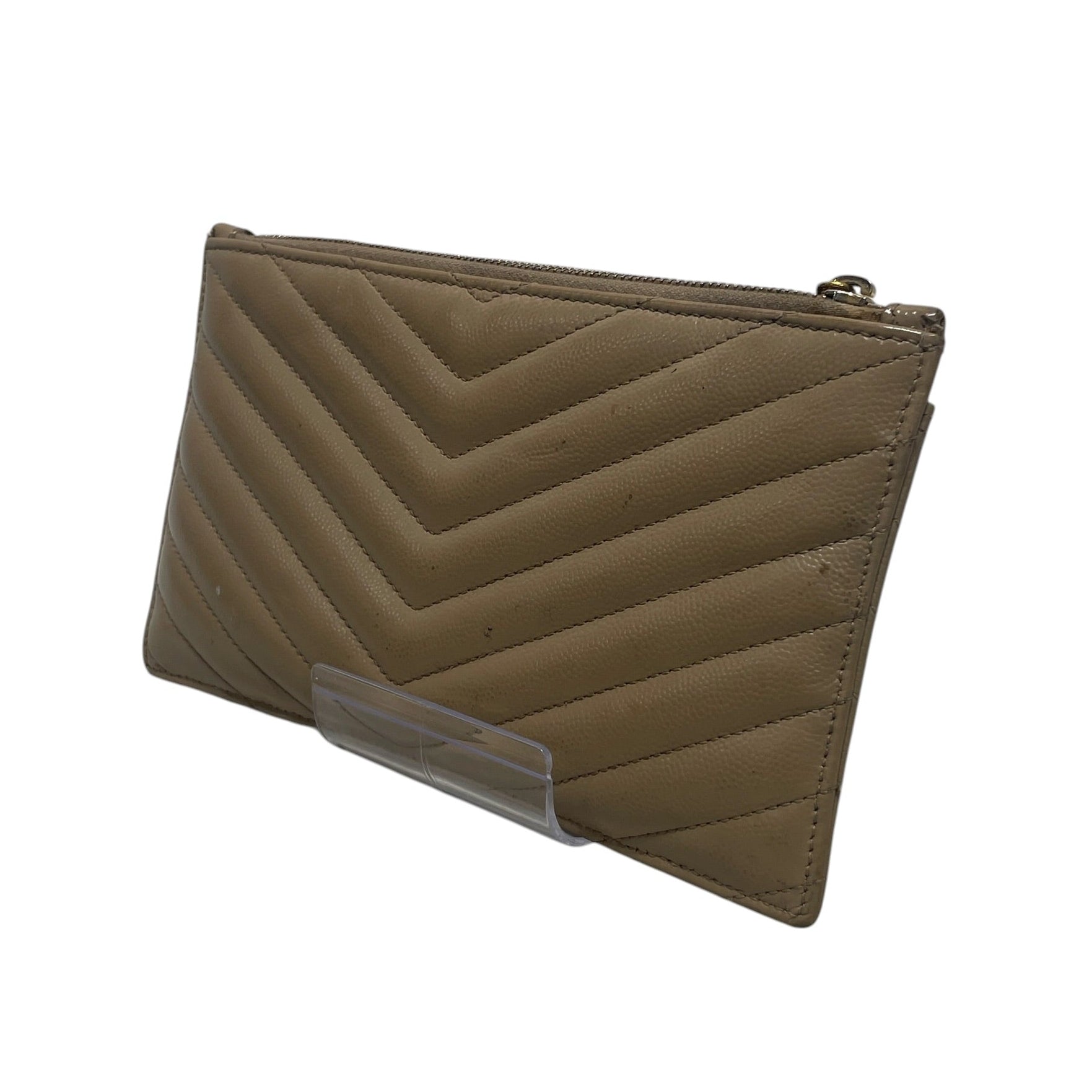 SAINT LAURENT/Long Wallet/Leather/BEG/GRAIN DE POUDRE view 2