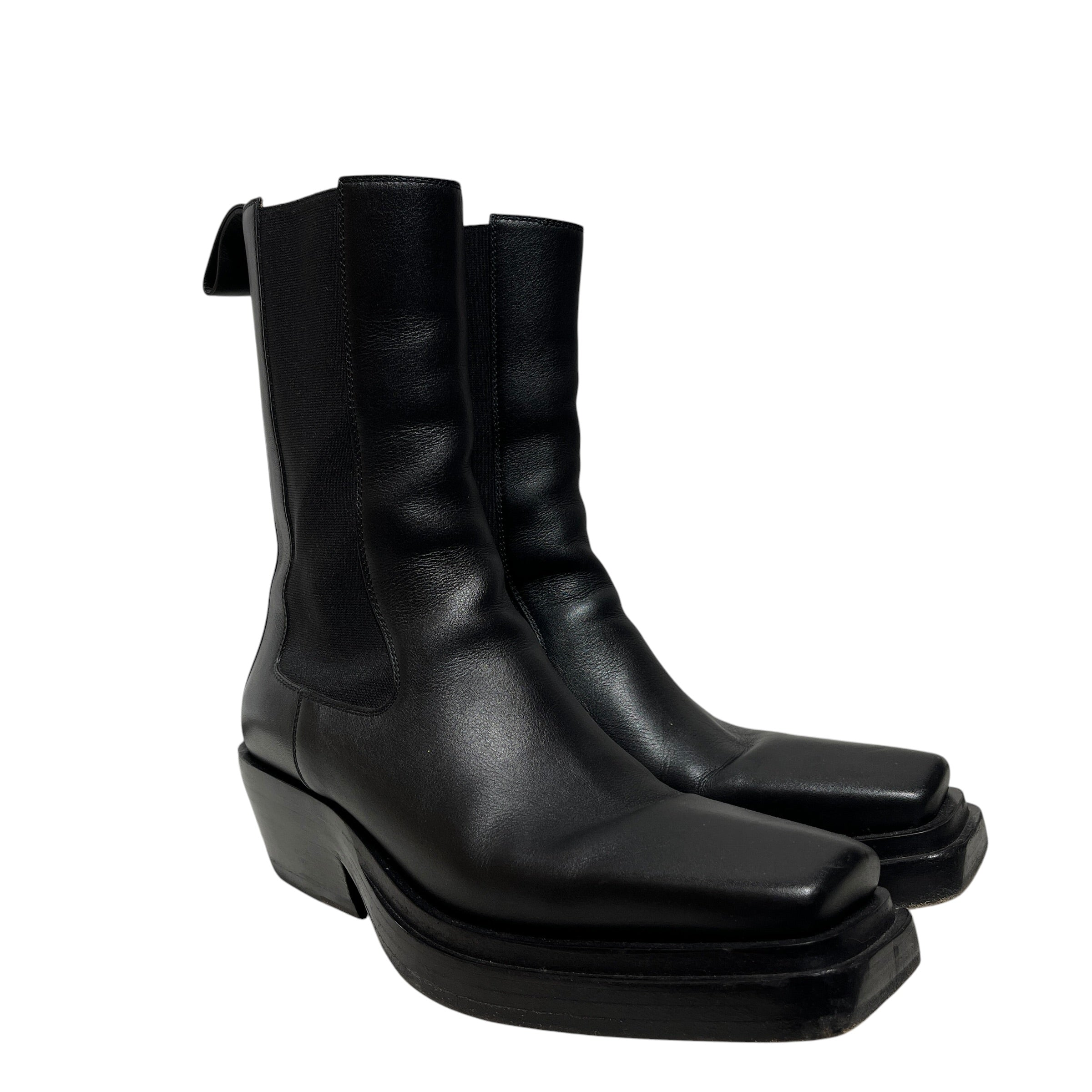 BOTTEGA VENETA/Boots/EU 38.5/Leather/BLK/chelsea platform view 1