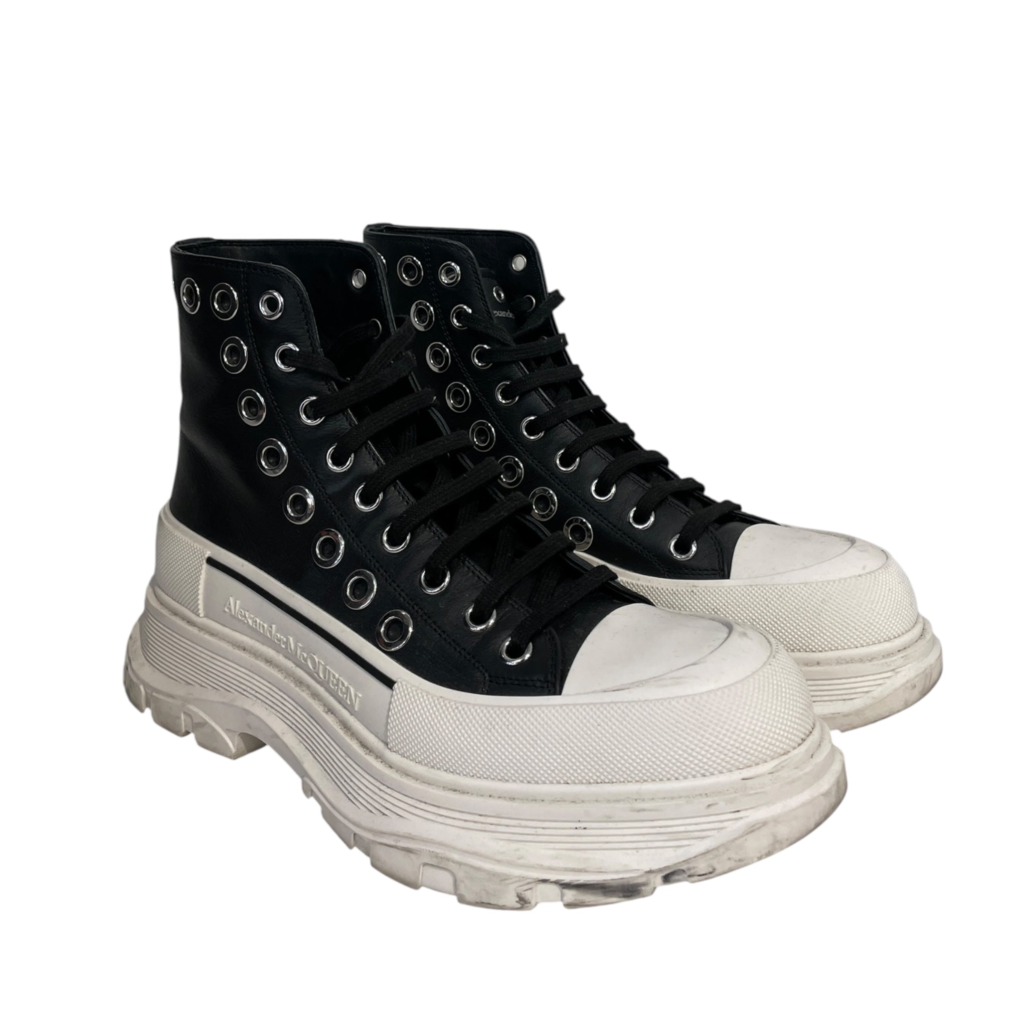 Alexander McQueen/Chelsea Boots/EU 42/Leather/BLK/GROMMETS - METAL HOLES view 1