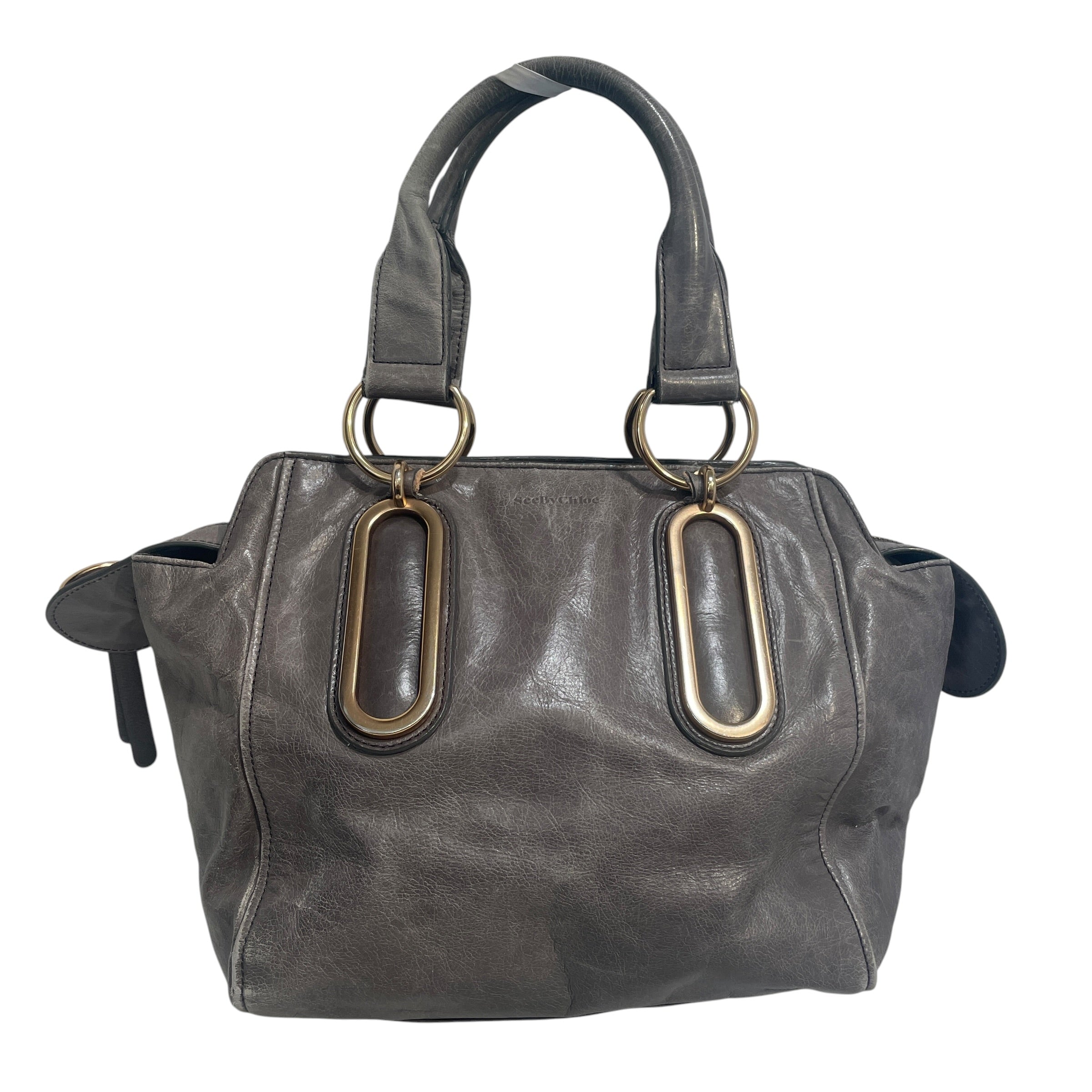 SEE BY CHLOE/Hand Bag/Leather/GRY/Paige Gold Oval Hardware view 1