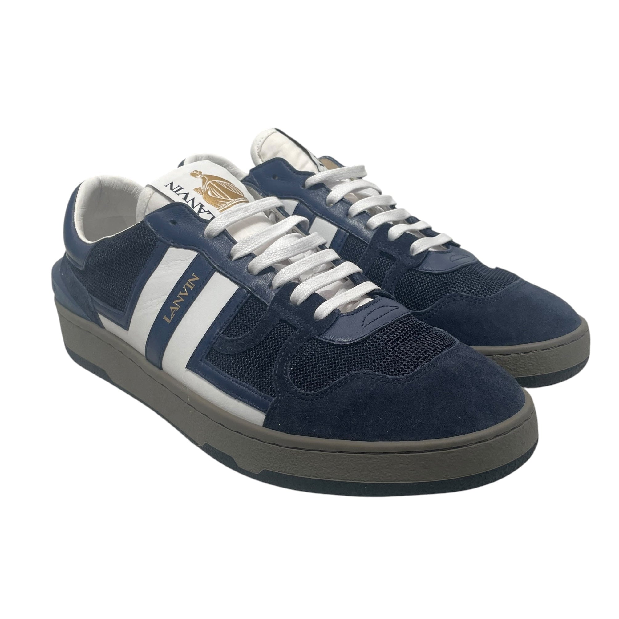 LANVIN/Low-Sneakers/EU 42/Acrylic/BLU/Lanvoin Curb Bue White Stripe view 1