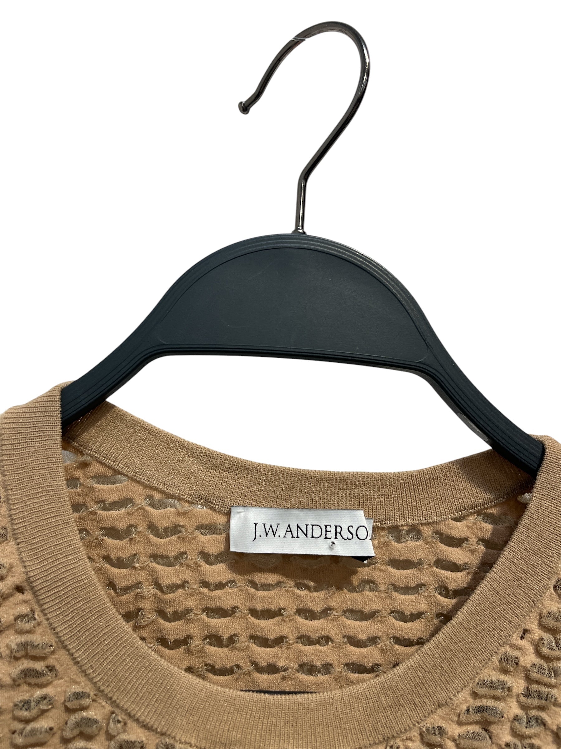 JW ANDERSON(J.W.ANDERSON)/LS T-Shirt/S/Polyester/BEG/pink ruffle tight sleeves view 3