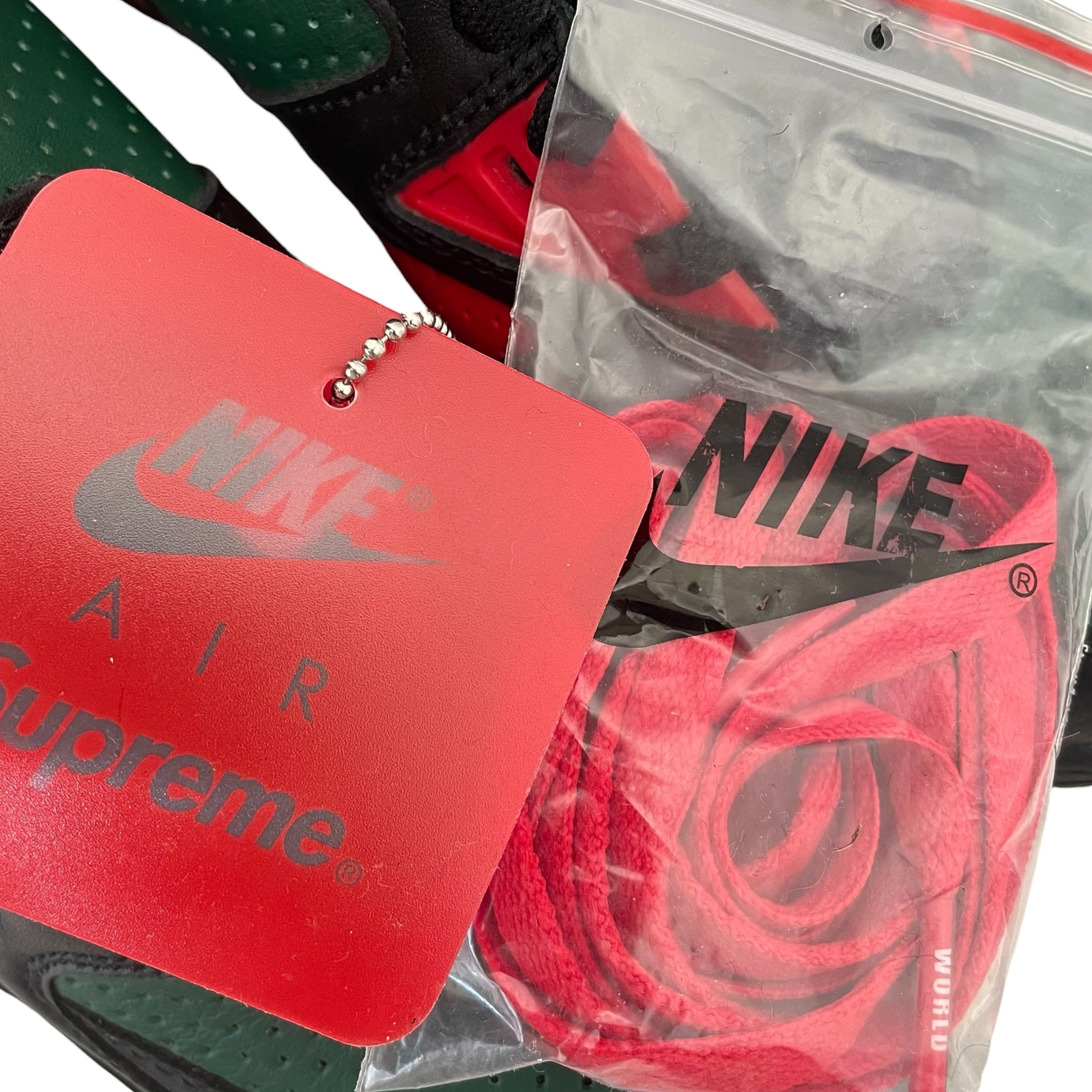 NIKE/Low-Sneakers/US 8.5/Leather/BLK/XSUPREME GREEN&RED view 8