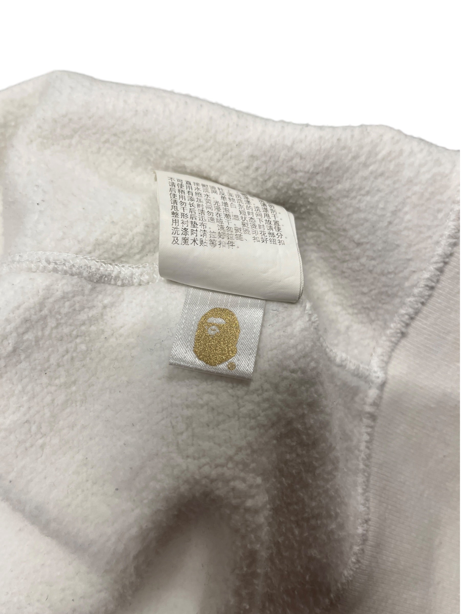 A BATHING APE/Zip Up Hoodie/S/Cotton/WHT/USA SHARK ZULL ZIP, as is view 5