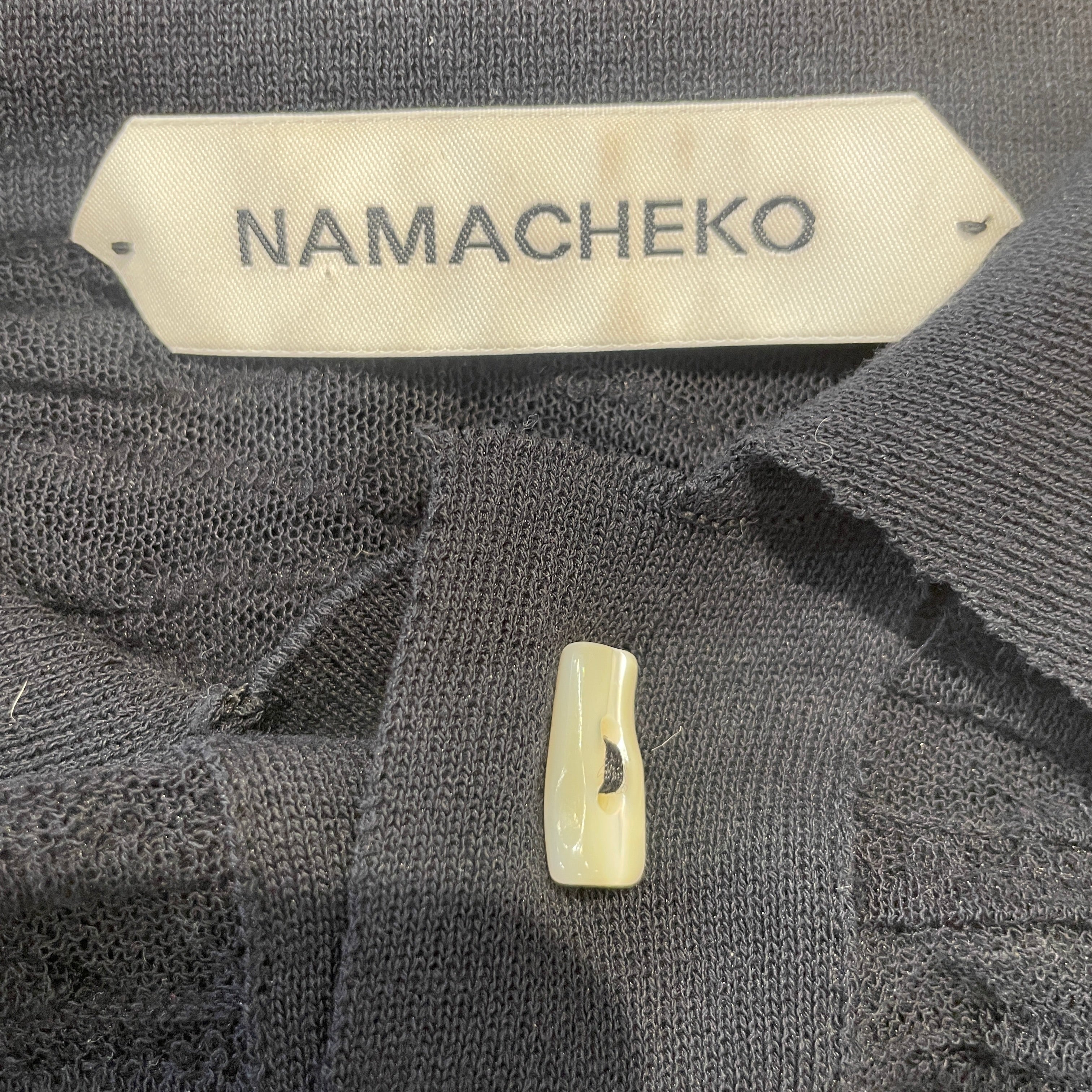 NAMACHEKO/Polo Shirt/M/Cotton/BLK/Textured view 3