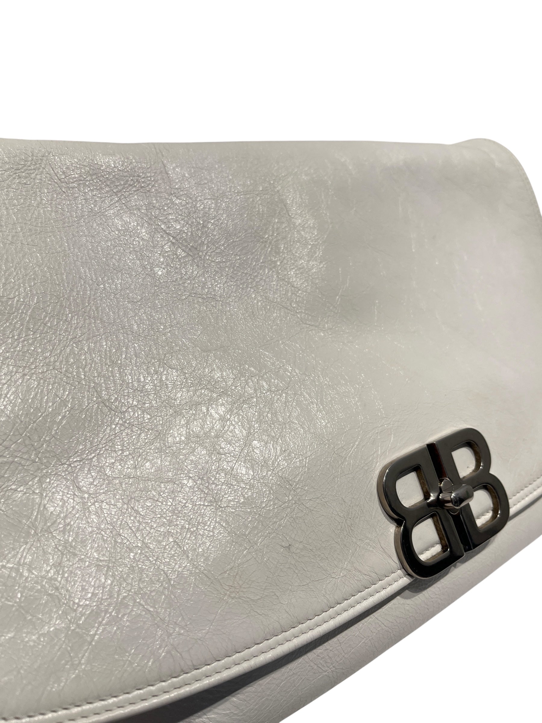 BALENCIAGA/Hand Bag/L/Leather/WHT/BB Large Flap view 8