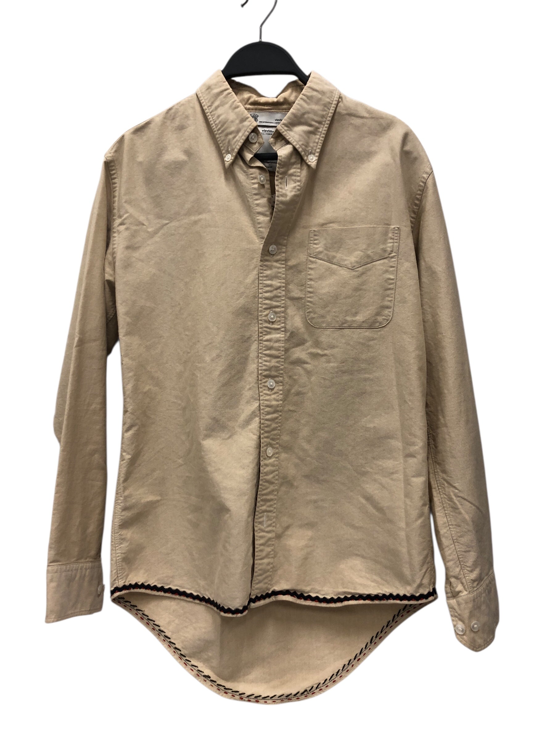 visvim/LS Shirt/1/Cotton/BEG/Blue Zig-Zag Hem view 1