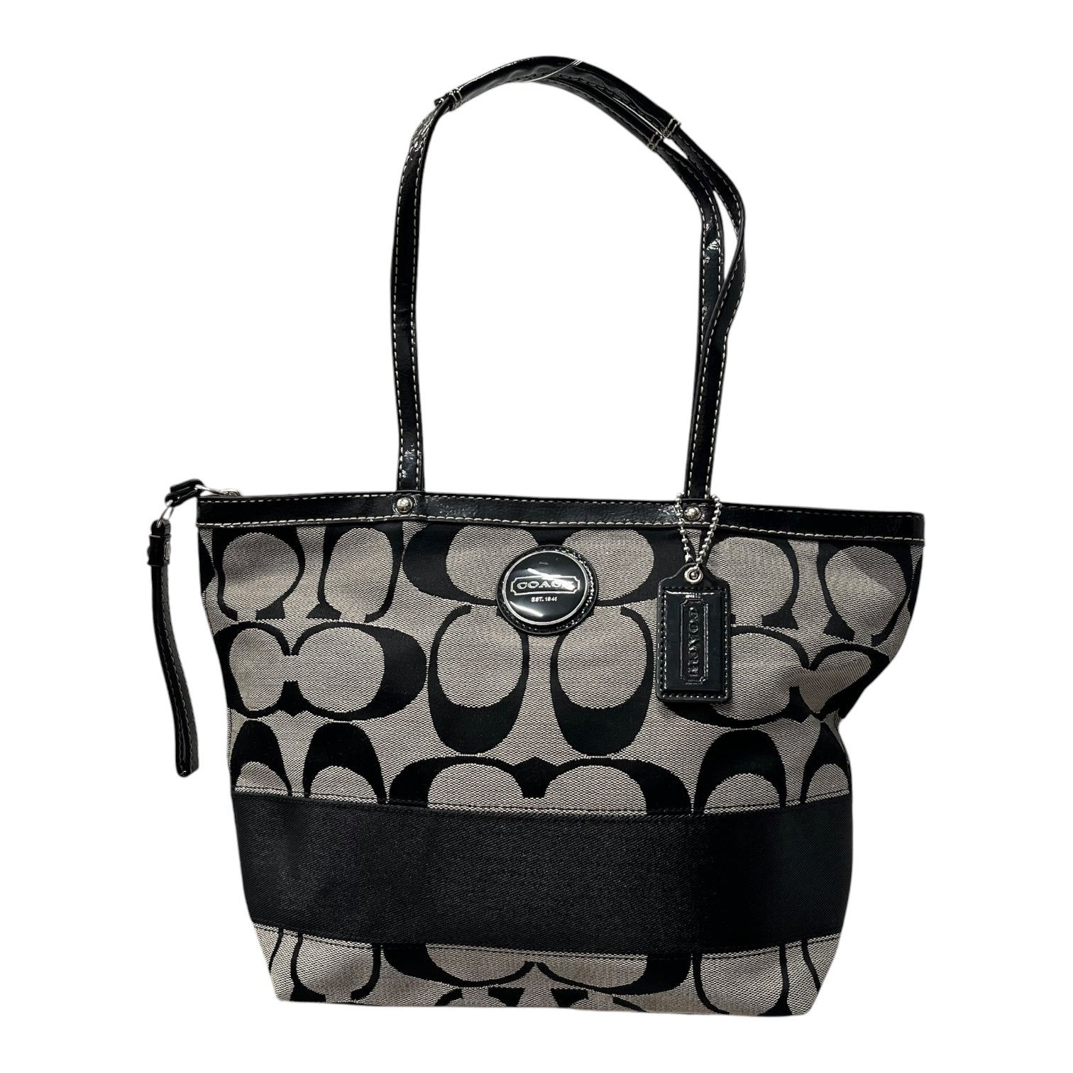 COACH/Tote Bag/Monogram/Cotton/BLK/jacquard view 1