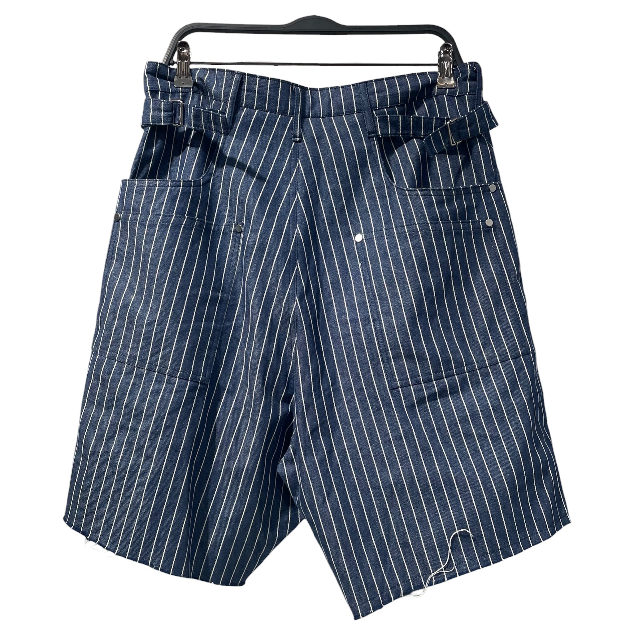 PINE/Shorts/34/Cotton/BLU/Distressed/Stripe/blue short/white stripe. view 2
