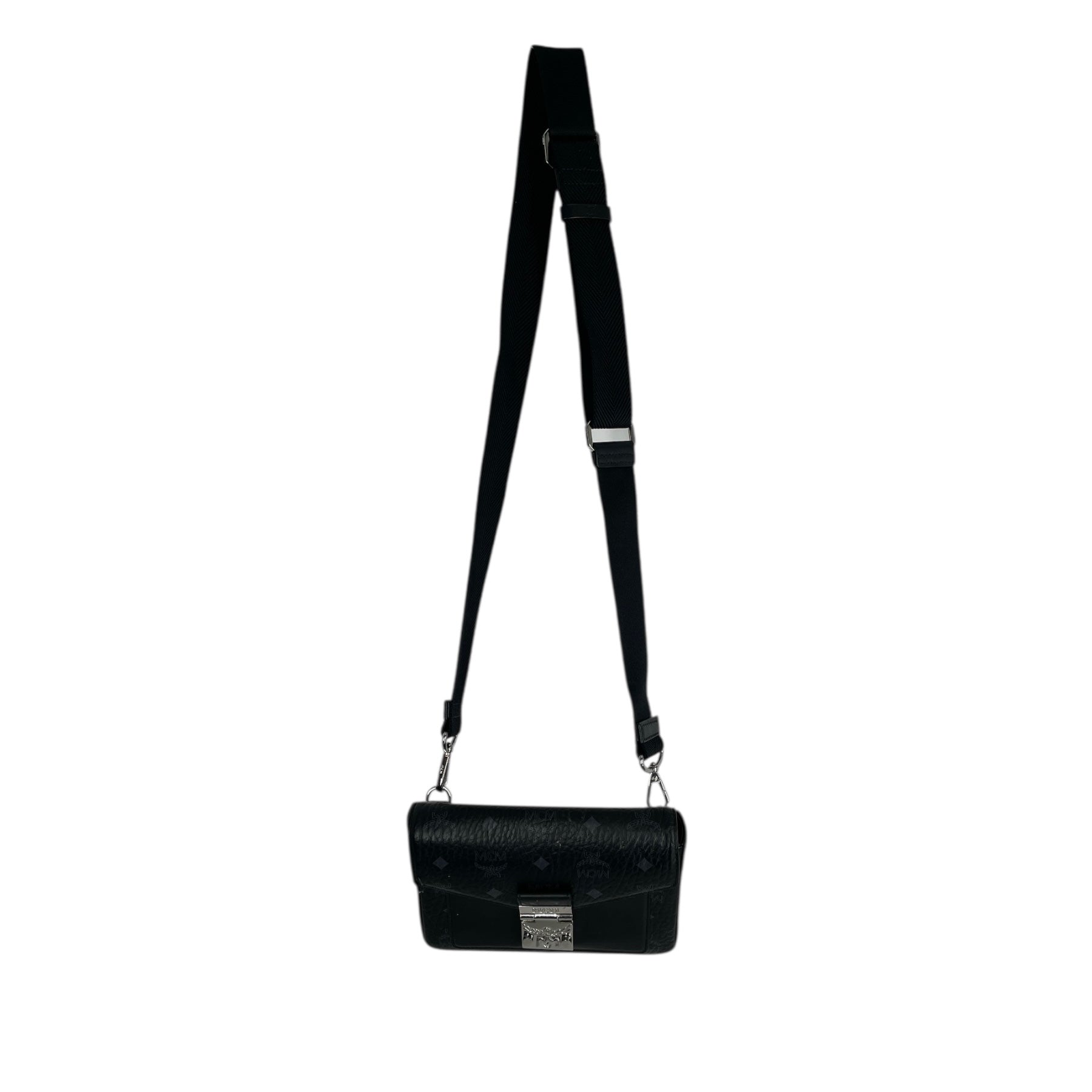 MCM/Cross Body Bag/Leather/BLK/visetos coated cross body view 1