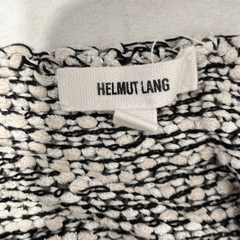 Helmut Lang/Camisole/M/Cotton/WHT/open knit black and white