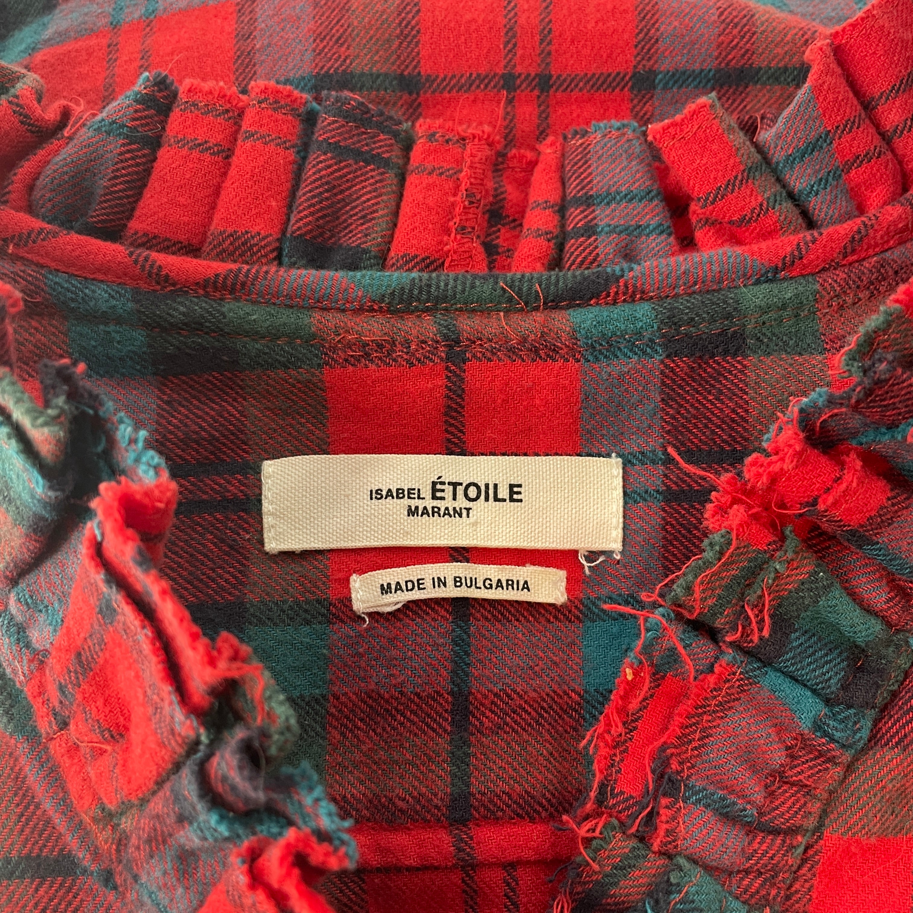 ISABEL MARANT/LS Shirt/38/Plaid/Cotton/RED/FLANNEL SHIRT view 3