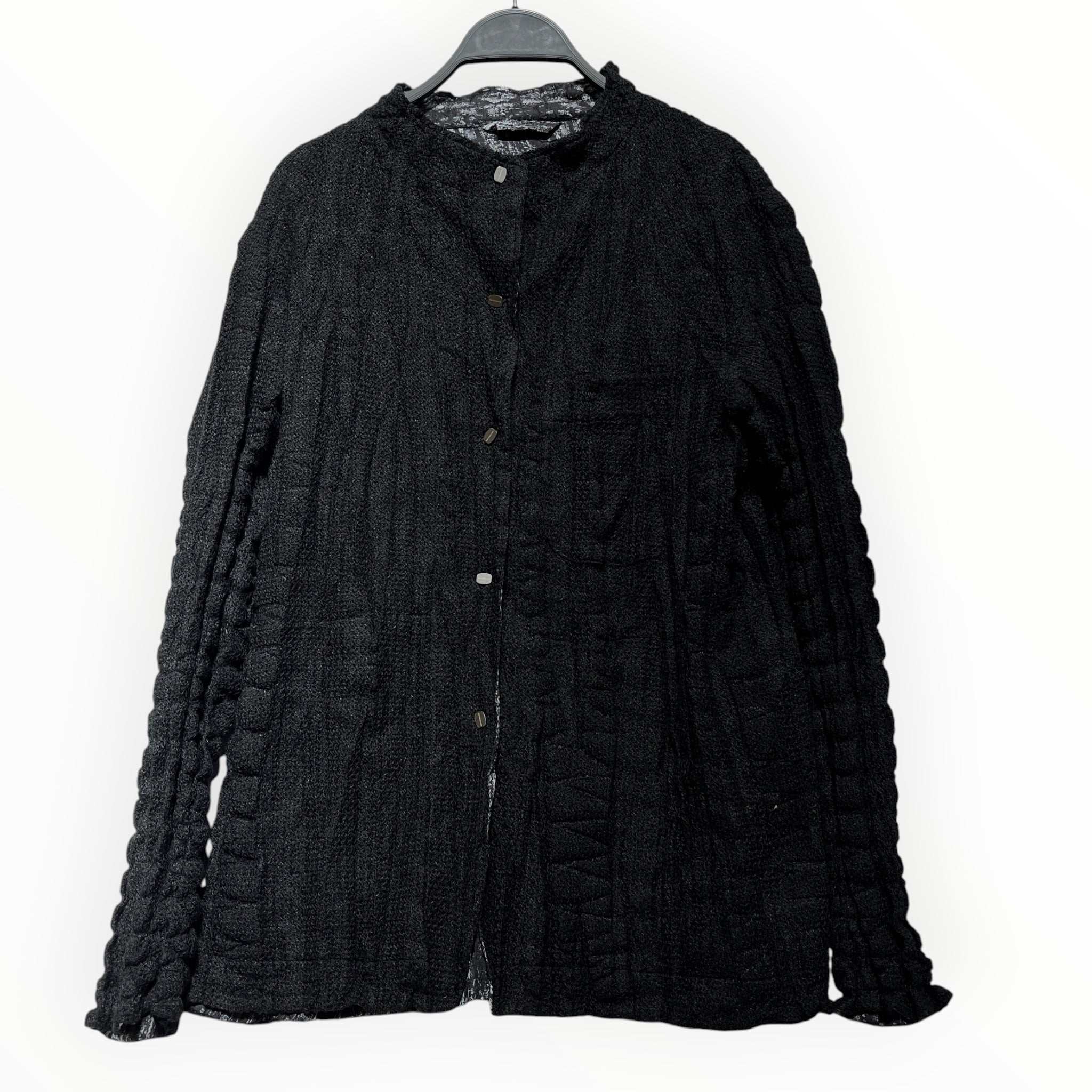 ISSEY MIYAKE MEN/Sweater/Cotton/BLK/Reversible Pleated Button up view 1