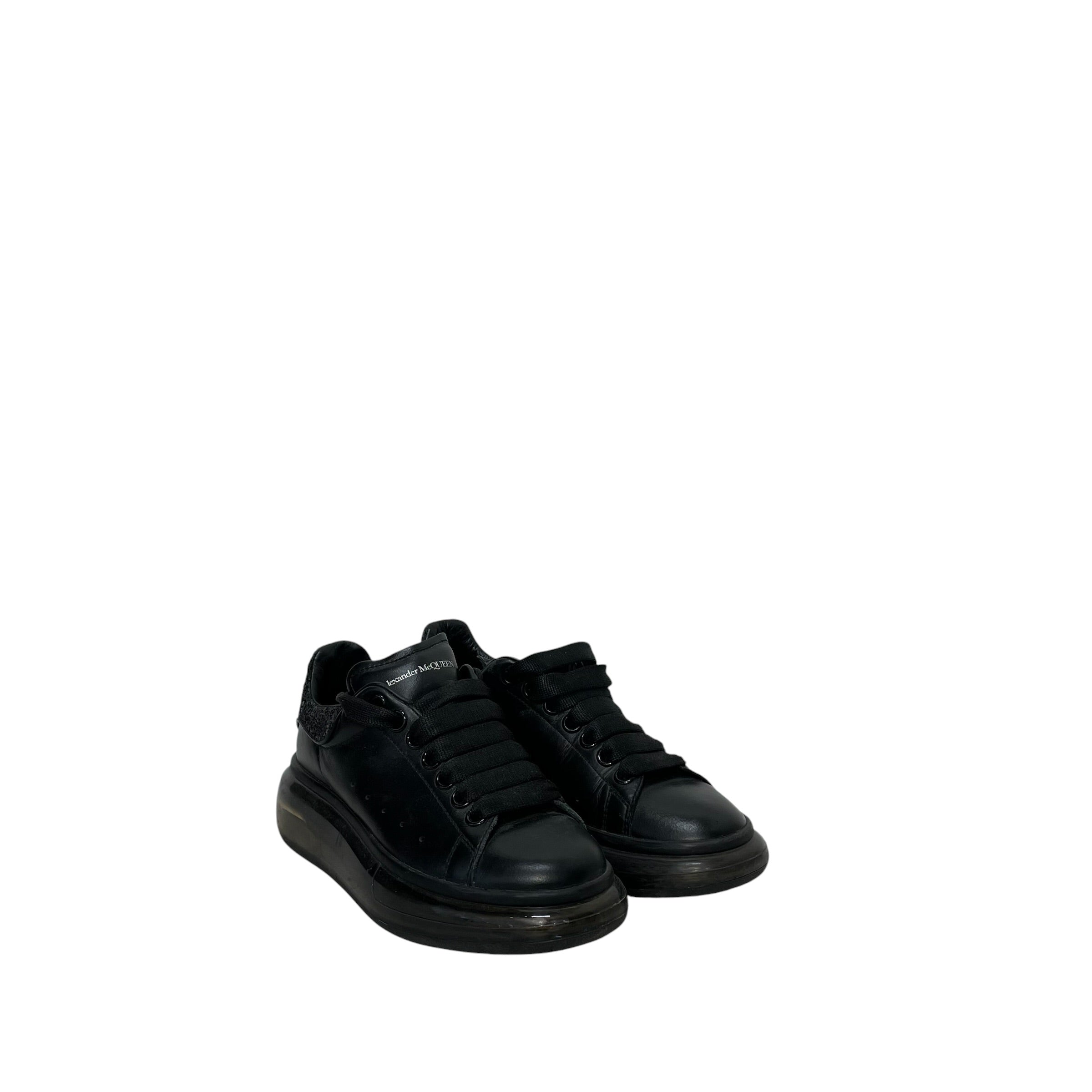 Alexander McQueen/Low-Sneakers/EU 37/Leather/BLK/OVERSIZED GLITTER view 1