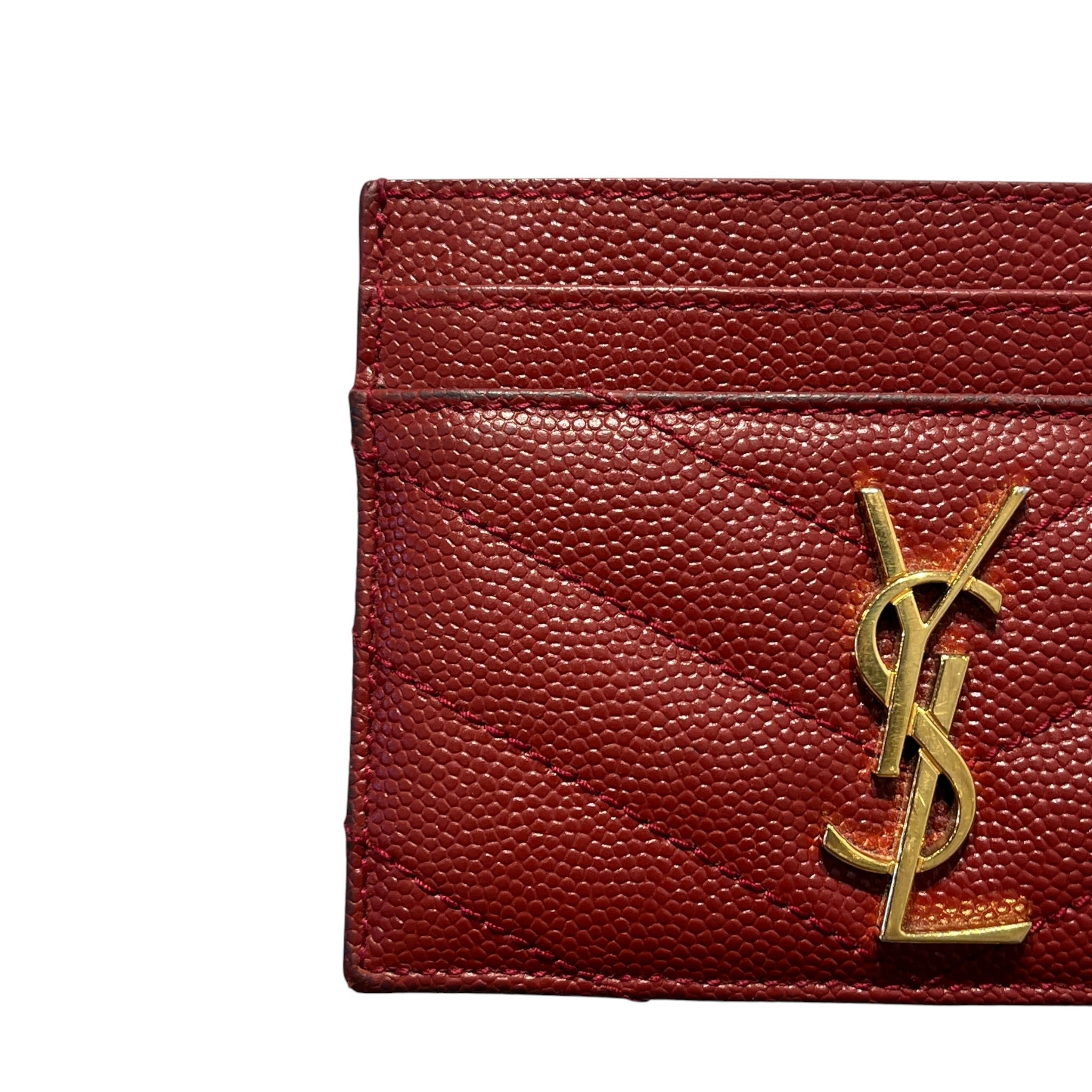 YVES SAINT LAURENT/Wallet/Leather/BRD/M's/card holder gold view 7