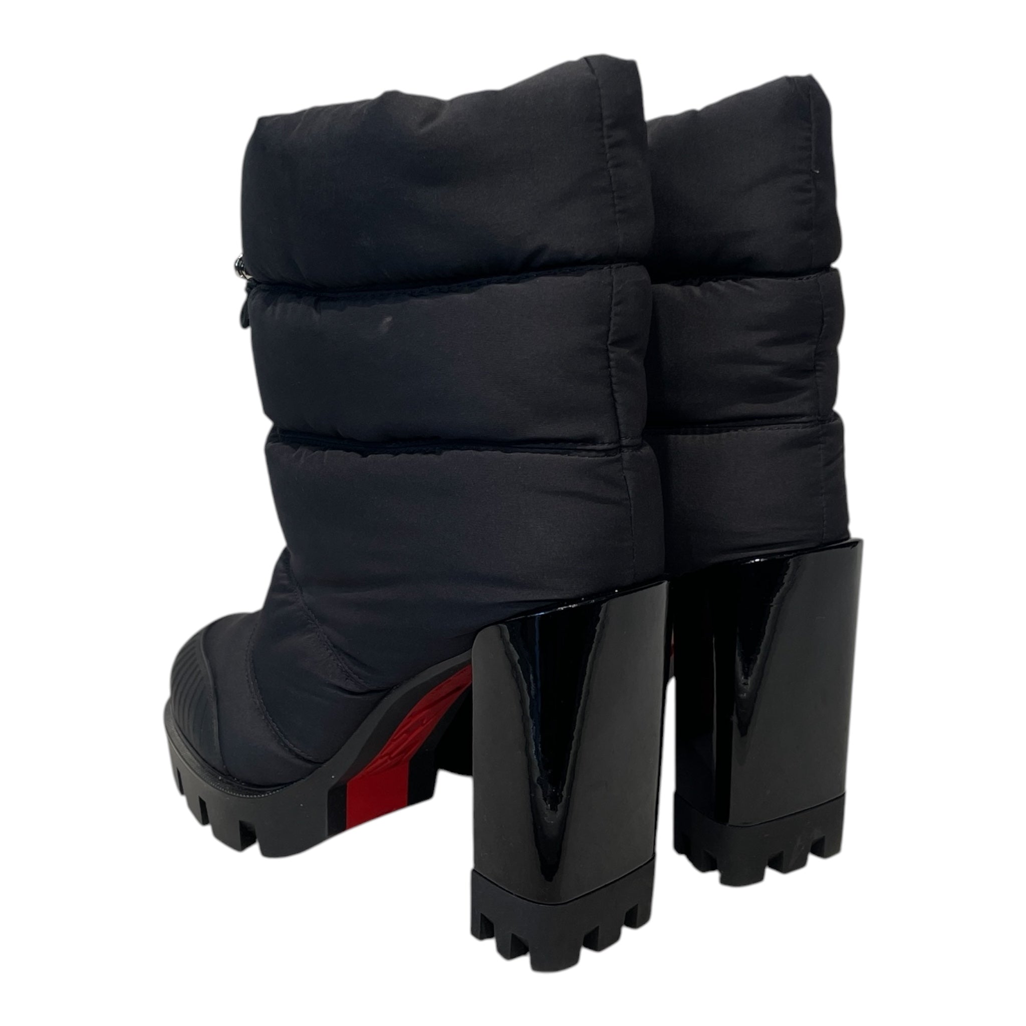 Christian Louboutin/Boots/EU 38/Nylon/BLK/ORIONA LUG 100 NYLON LACE UP view 2
