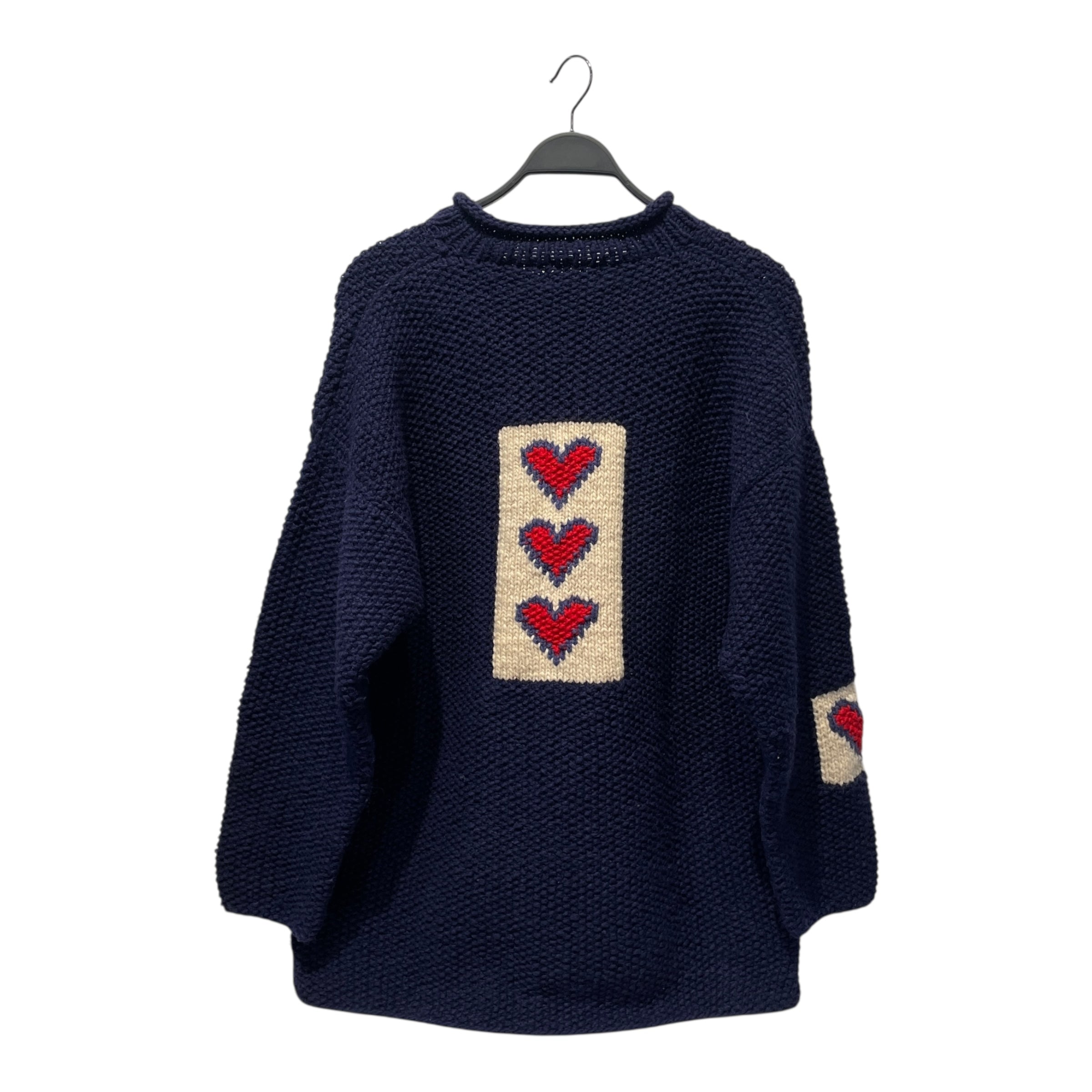 RAF SIMONS/Sweater/L/Wool/BLU/HEART SWEATER 2010? view 2