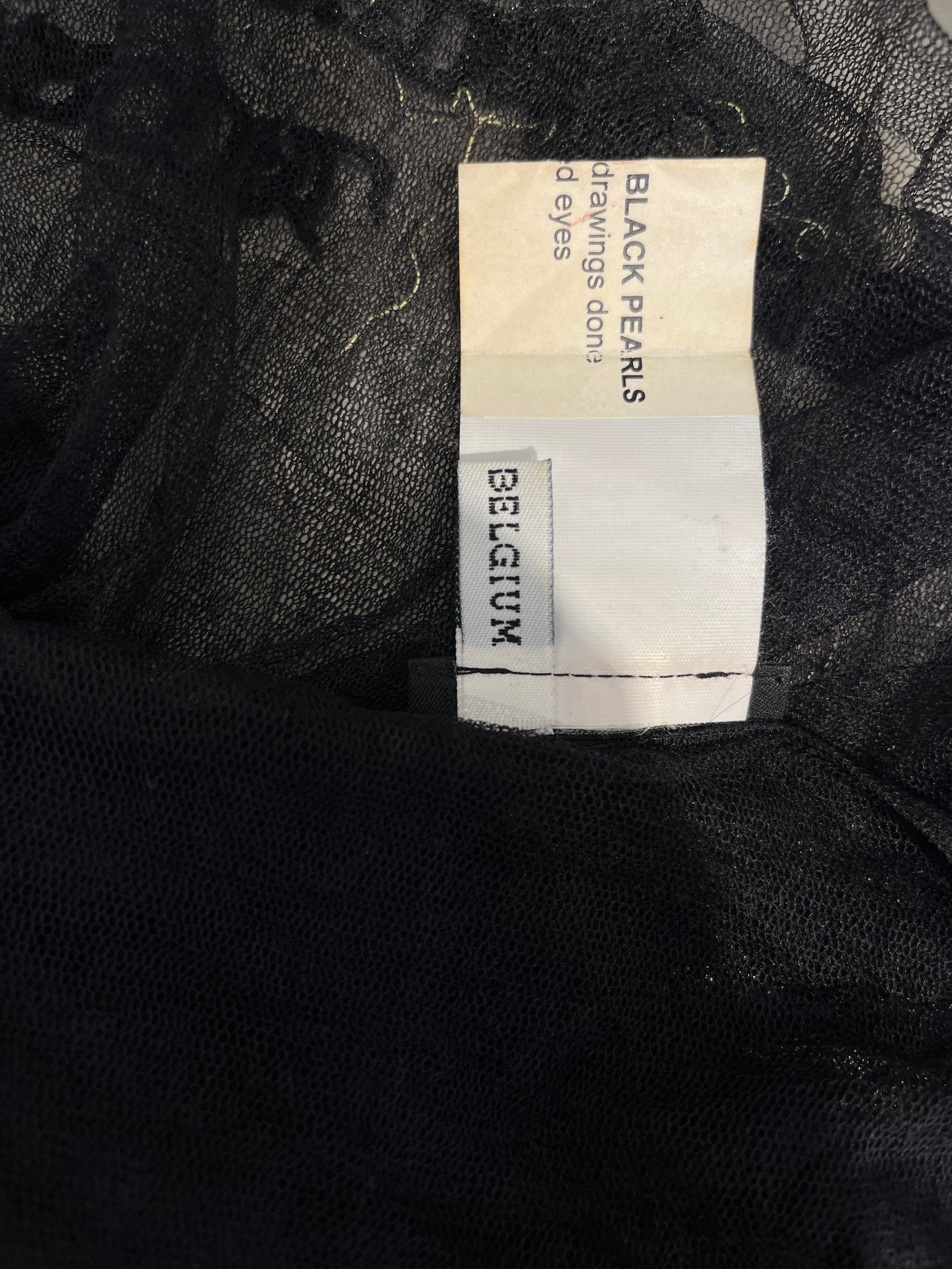 ANN DEMEULEMEESTER/SL Cut & Sew/36/Silk/BLK/mesh see through with stitch view 4