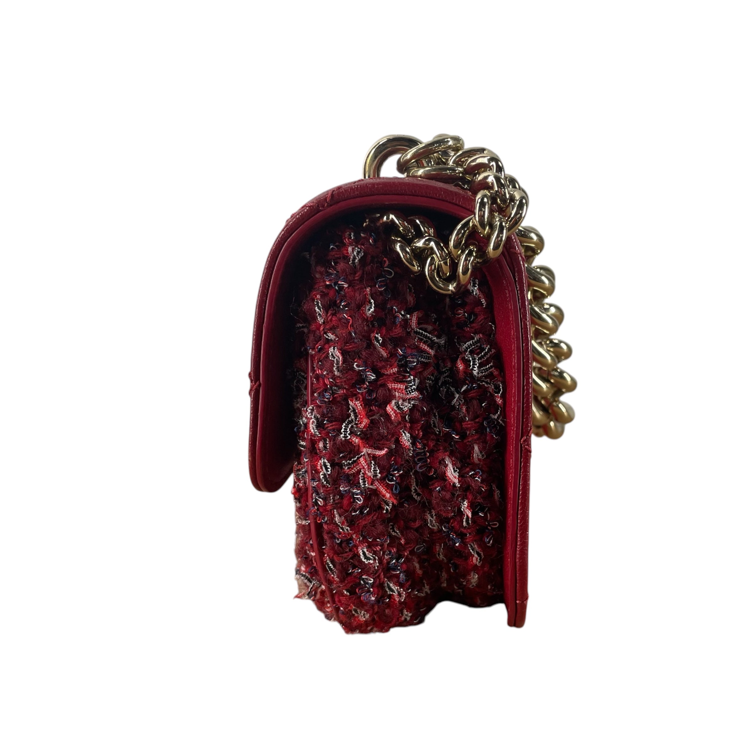 CHANEL/Cross Body Bag/All Over Print/Leather/RED/TWEED LEATHER TIMELESS/CLASSIQ view 4