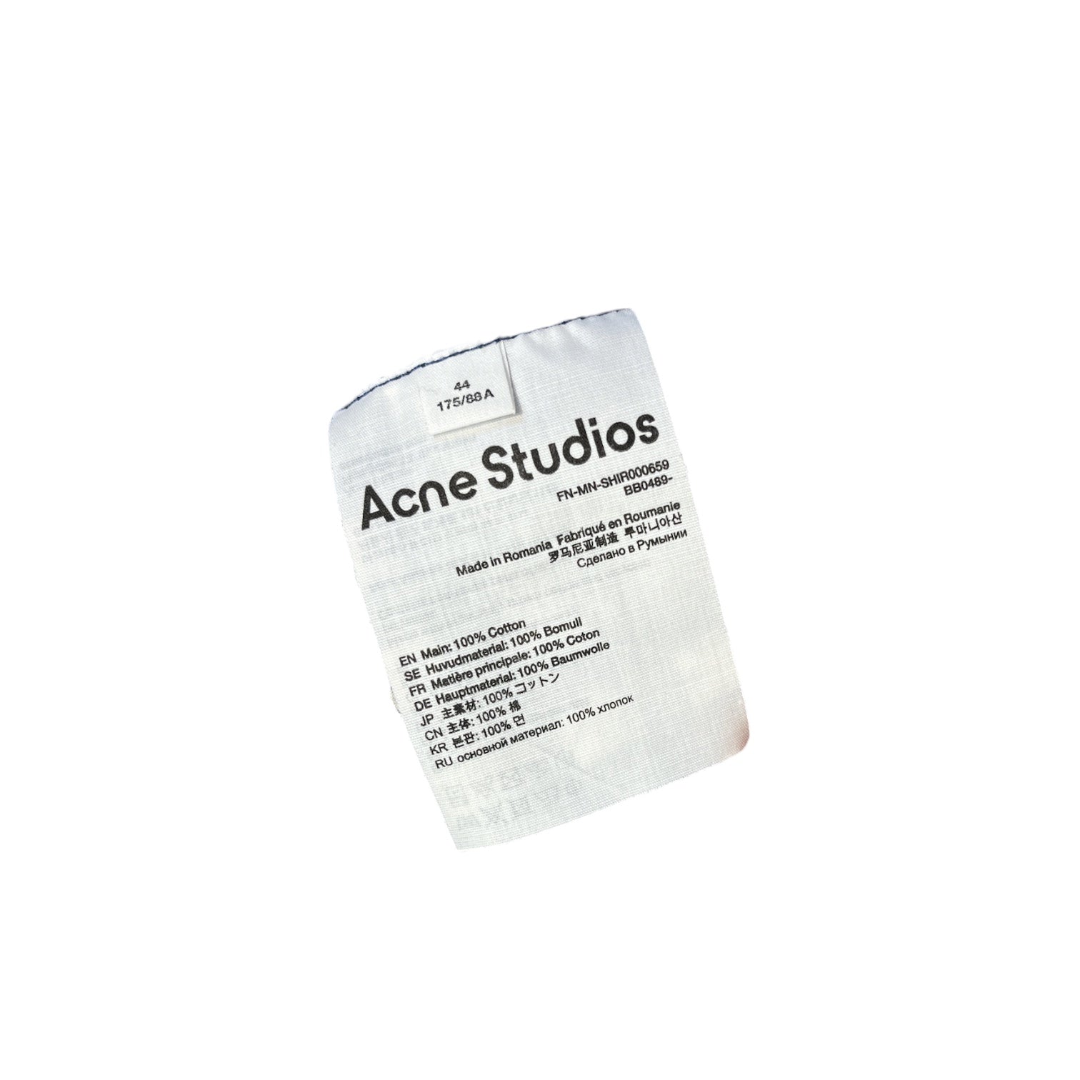Acne Studios/SS Shirt/44/Cotton/BLU/blue check distressed view 5