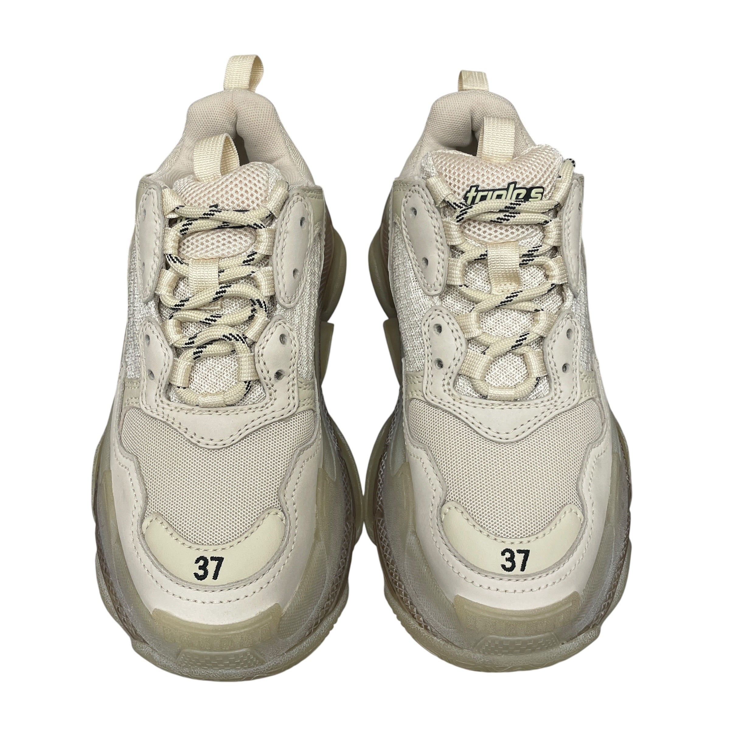 BALENCIAGA/Low-Sneakers/US 6/Cotton/BEG/TRIPLE S CLEAR SOLE view 4
