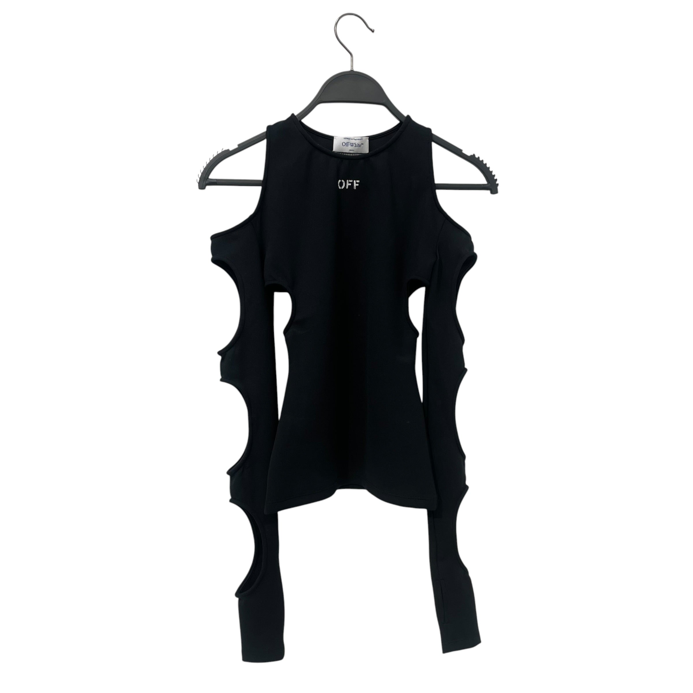 OFF-WHITE/LS T-Shirt/36/Polyester/BLK/Ripped Arms view 1