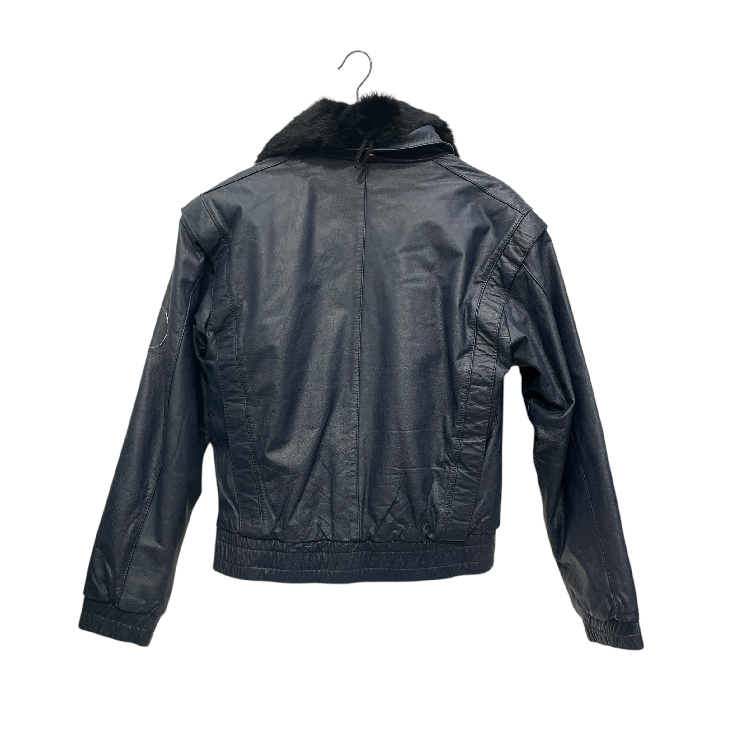 ADONIS/Leather Jkt/S/Leather/NVY/BLK FUR LINED LEATHER JKT view 2