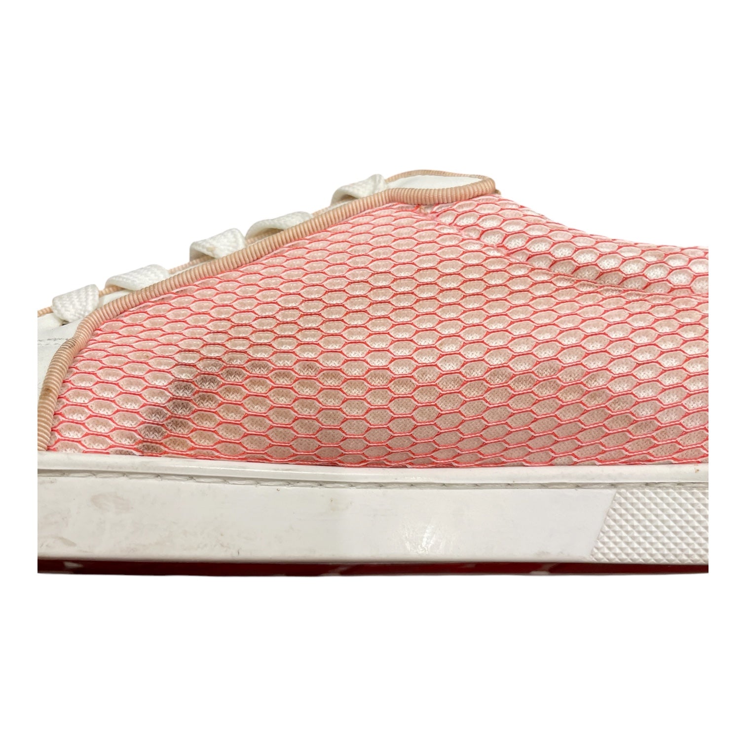 Christian Louboutin/Low-Sneakers/EU 38.5/All Over Print/Leather/WHT/PINK FISHNET view 10