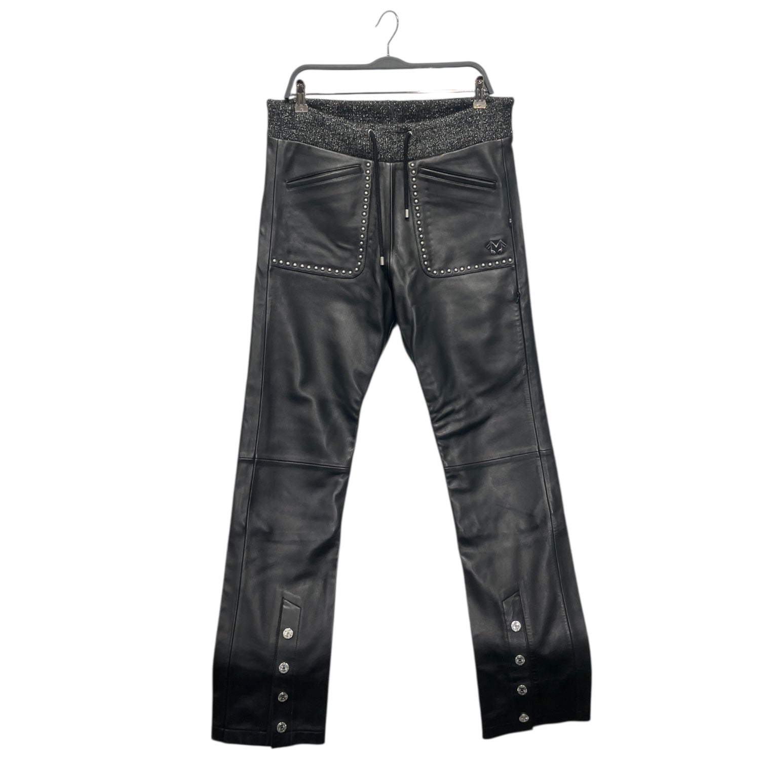 MIDNIGHT STUDIOS/Straight Pants/S/Leather/BLK/ view 1