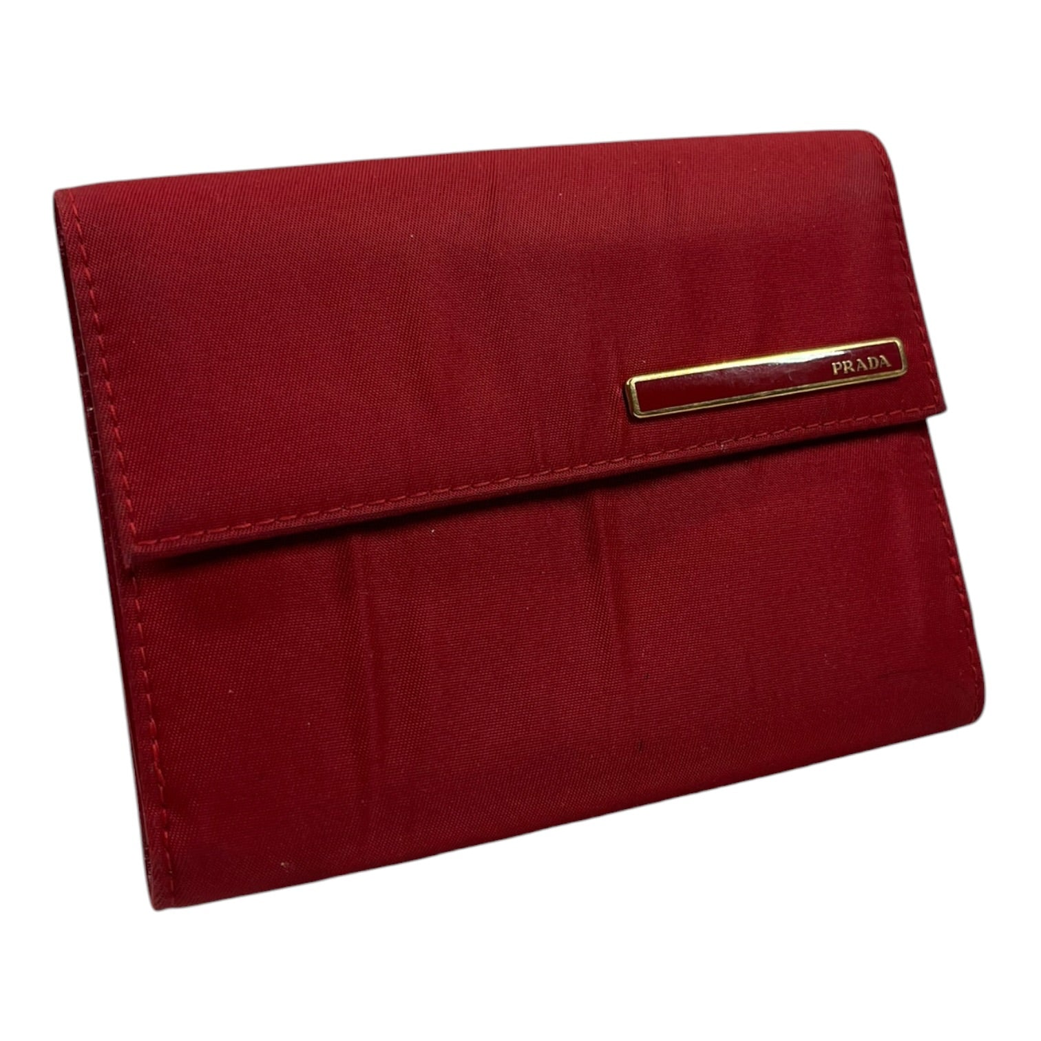 PRADA/Bifold Wallet/Nylon/RED/L's/ view 1