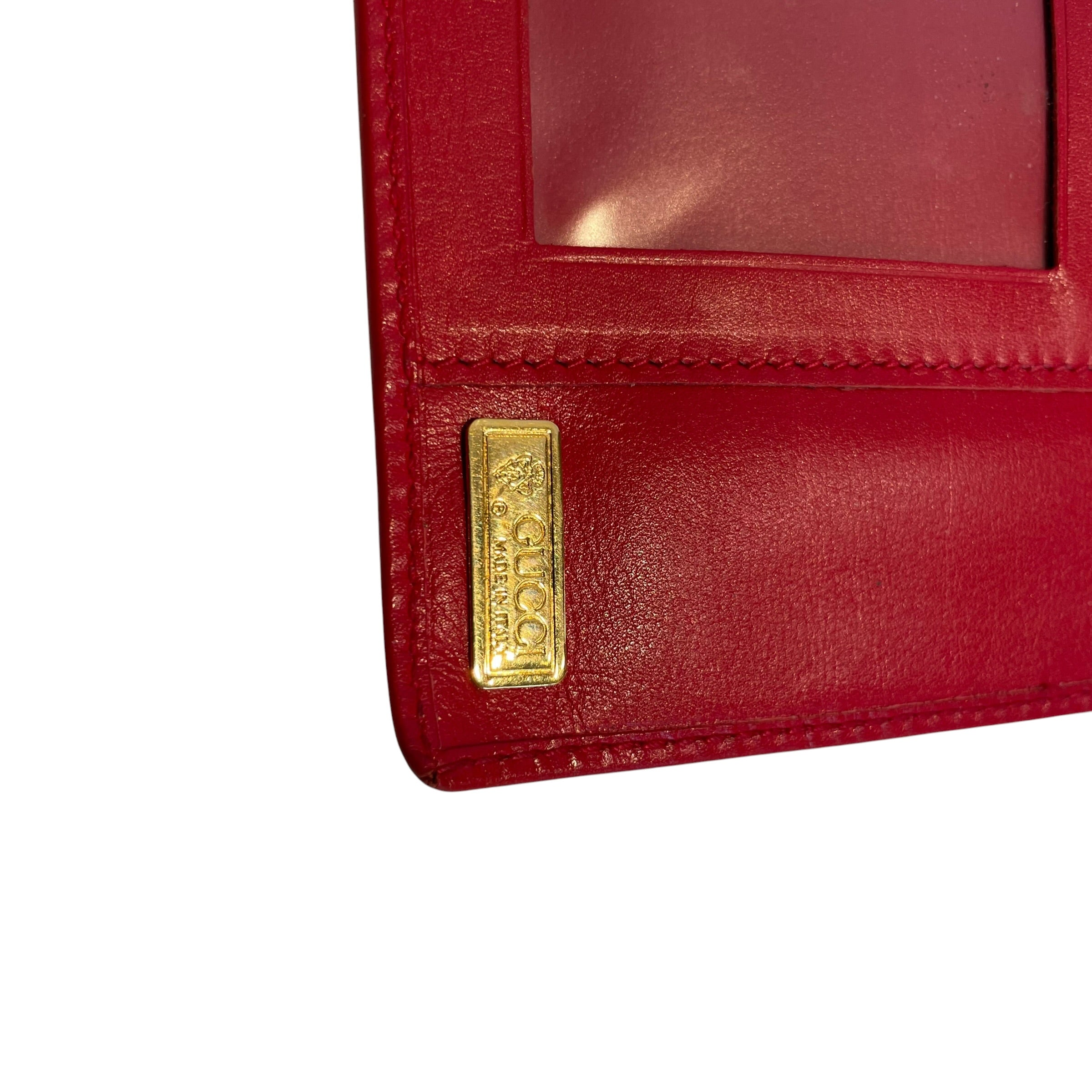 GUCCI/Wallet/Leather/RED/Red Gold Logo view 7
