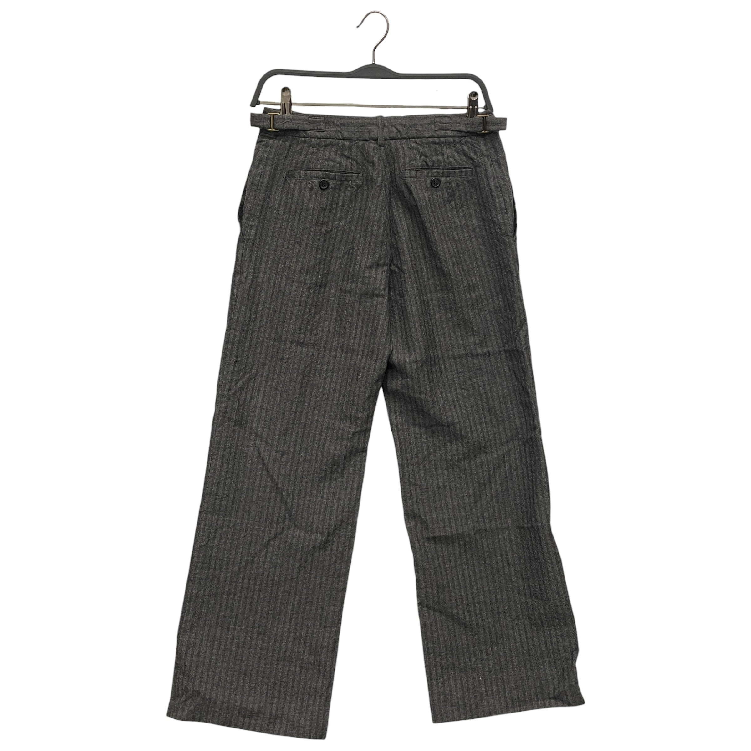 ANN DEMEULEMEESTER/Wide Leg Pants/32/Stripe/Wool/GRY/ view 2