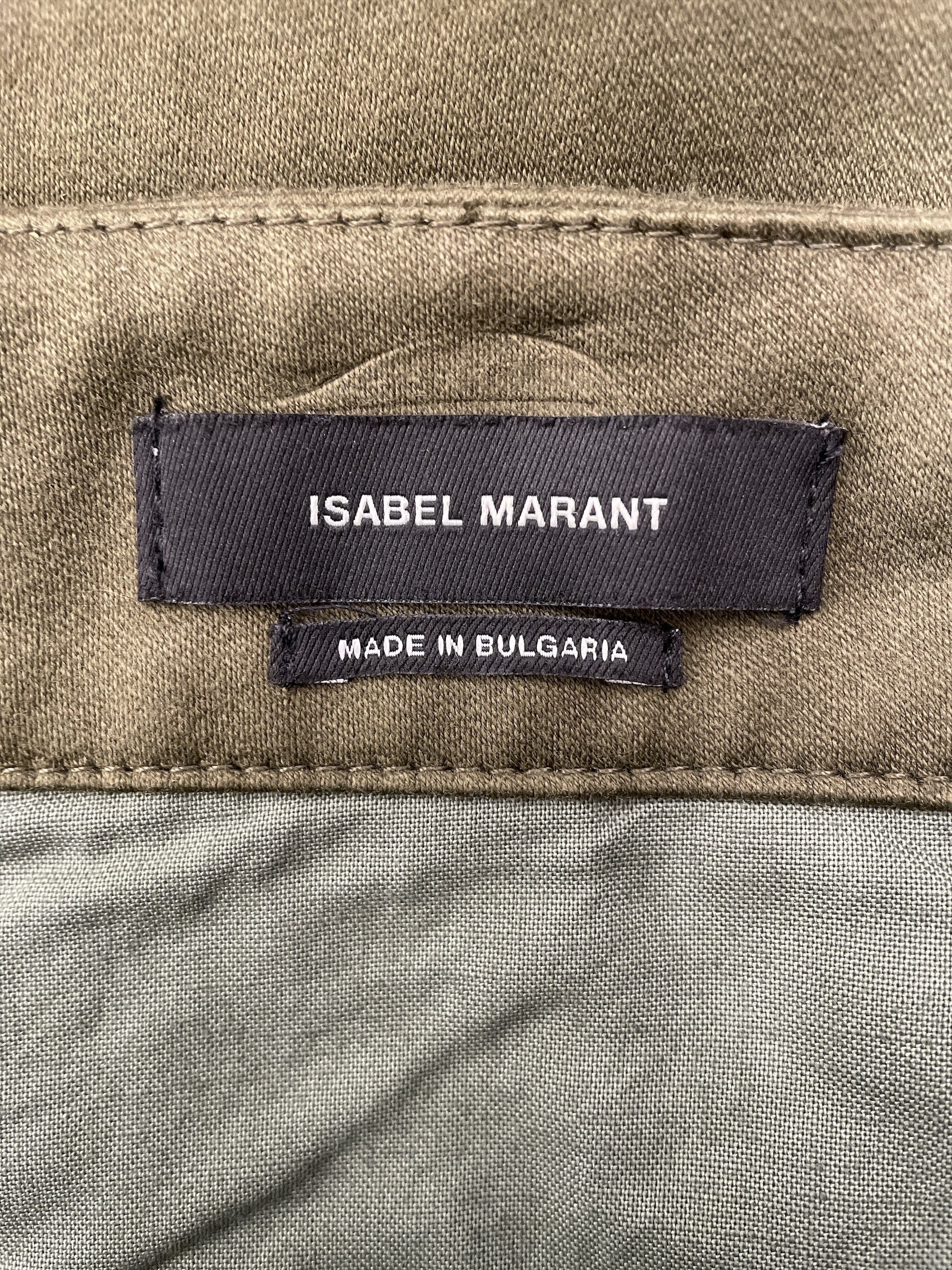 ISABEL MARANT/Bottoms/36/Cotton/GRN/Belted army trousers view 3