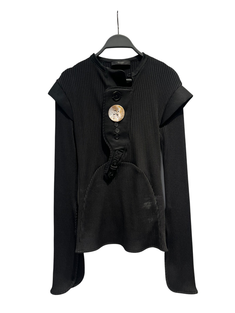 ELLERY/LS Blouse/S/Polyester/BLK/