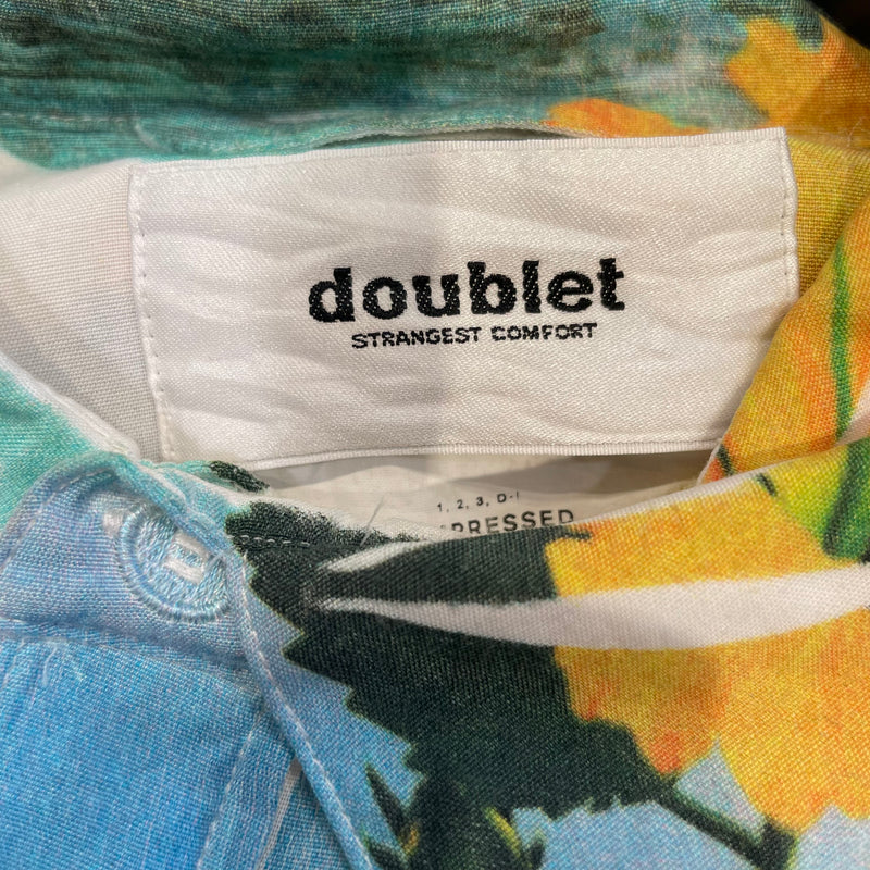 doublet/LS Shirt/S/Cotton/BLU/Graphic/COMPRESSED ALOHA