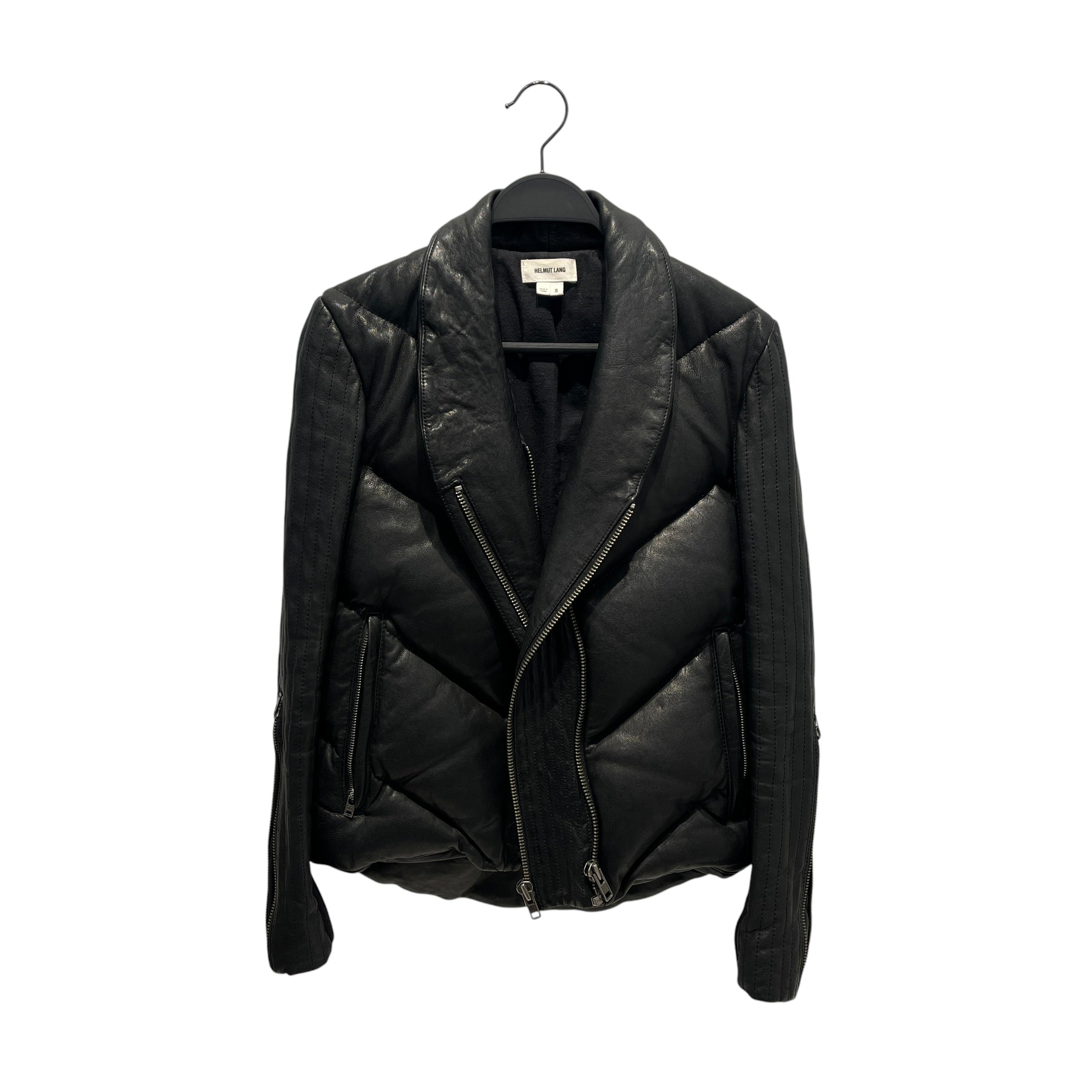 Helmut Lang/Quilted Jkt/S/Leather/BLK/quilted moto jkt view 1