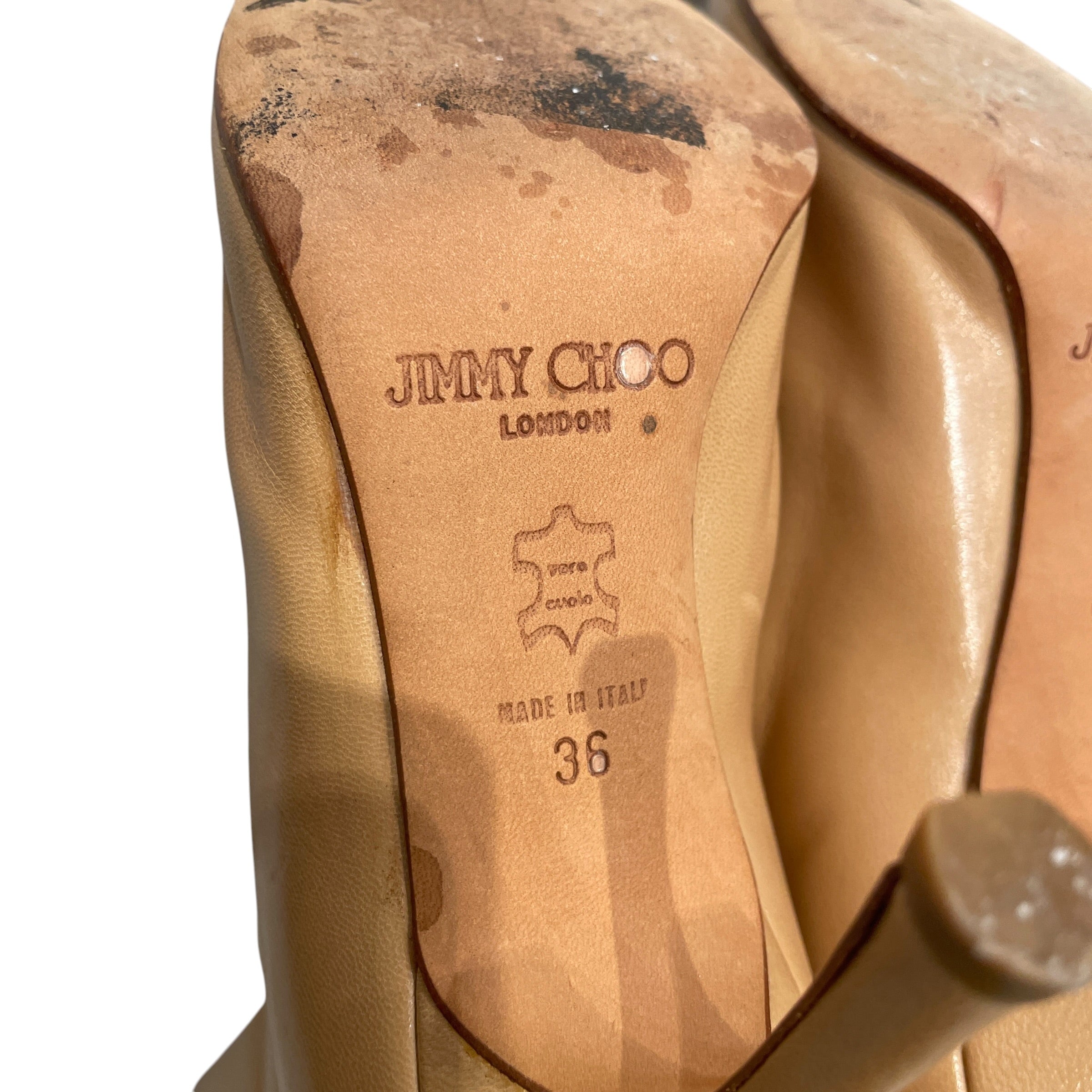 JIMMY CHOO/Boots/EU 36/Leather/BEG/GOLD BACK ZIP view 6