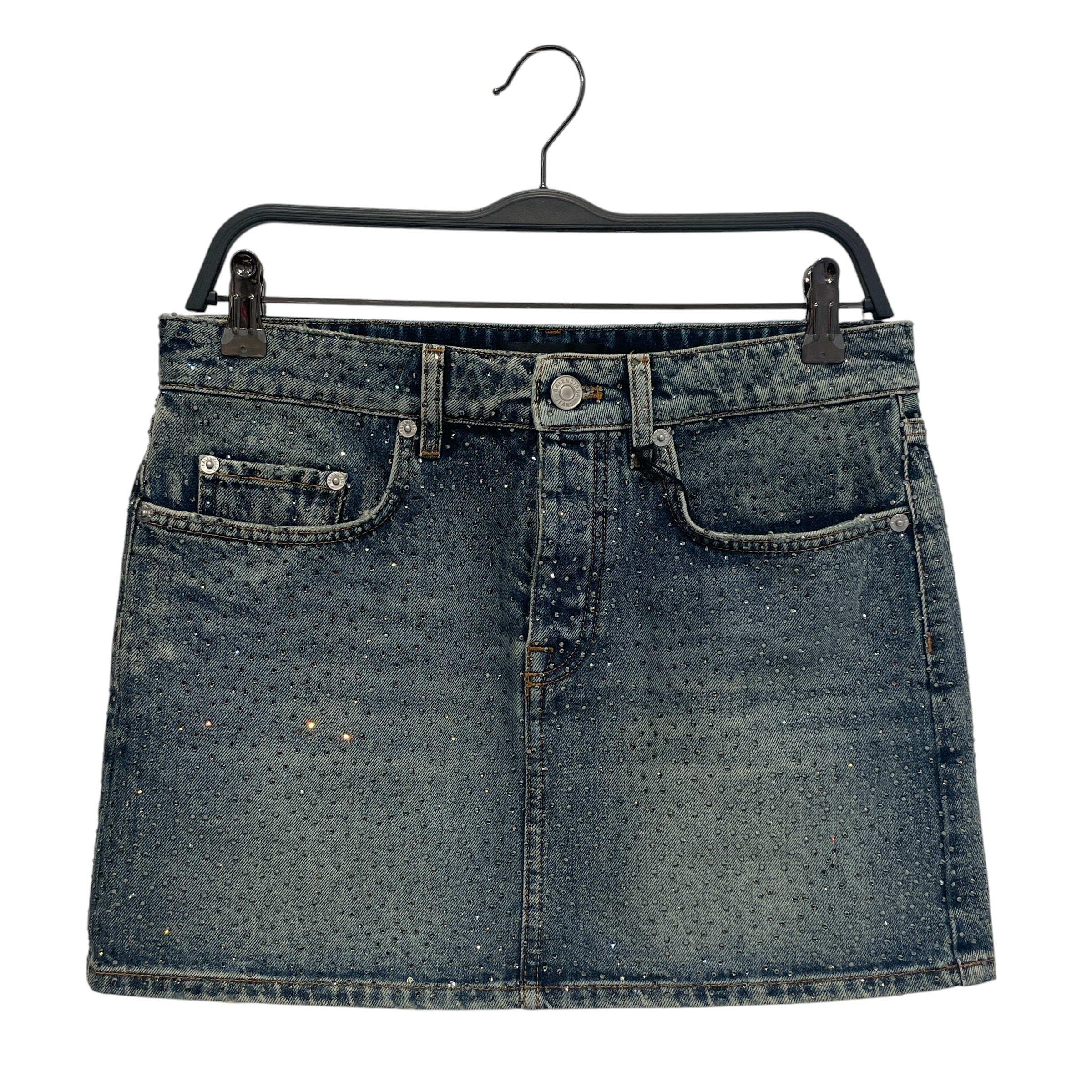 BALENCIAGA/Pants/36/Denim/BLU/Skirt Organic Blue Denim Stras view 1