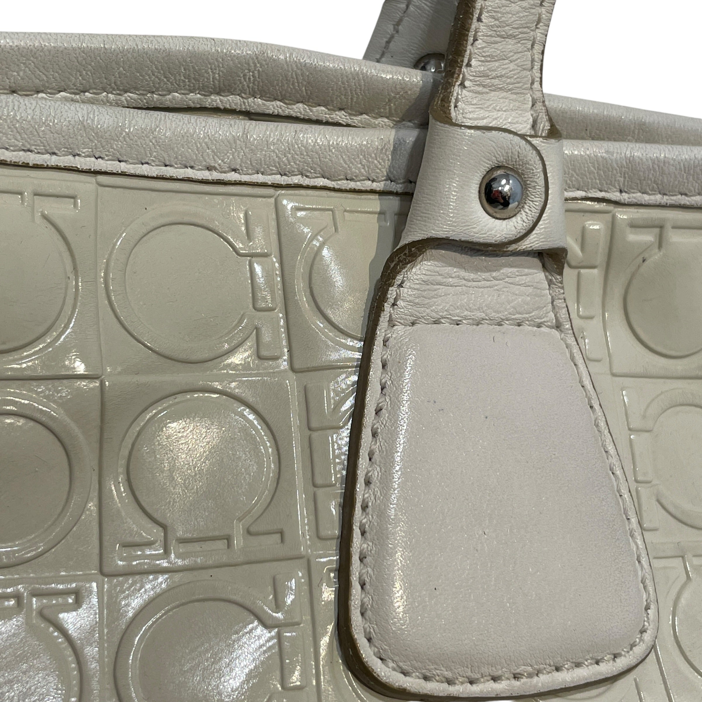 Salvatore Ferragamo/Tote Bag/Monogram/Leather/WHT/Monogram tote view 7