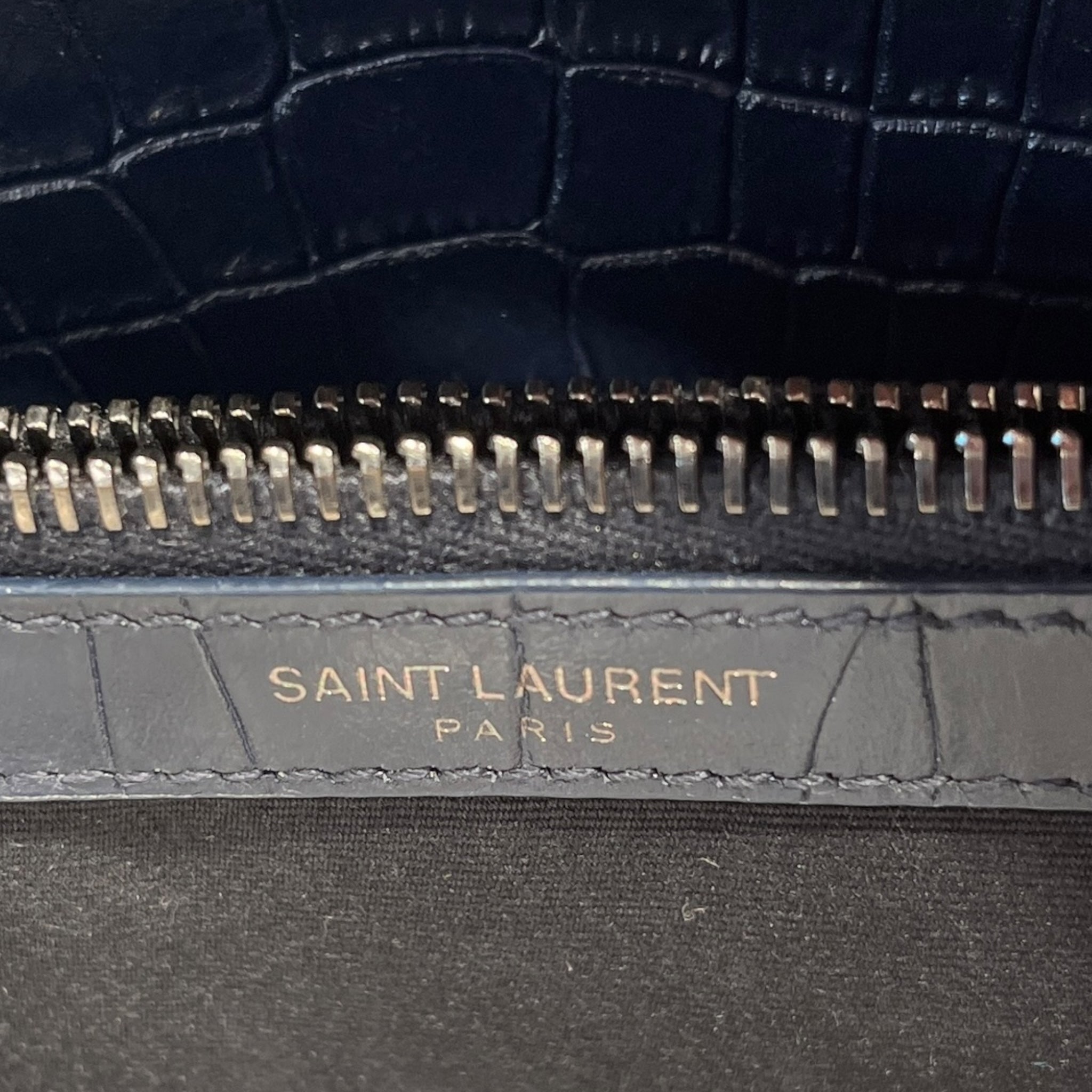 YVES SAINT LAURENT/Cross Body Bag/Animal Pattern/Leather/NVY/Leather Sunset Medium Bag view 3