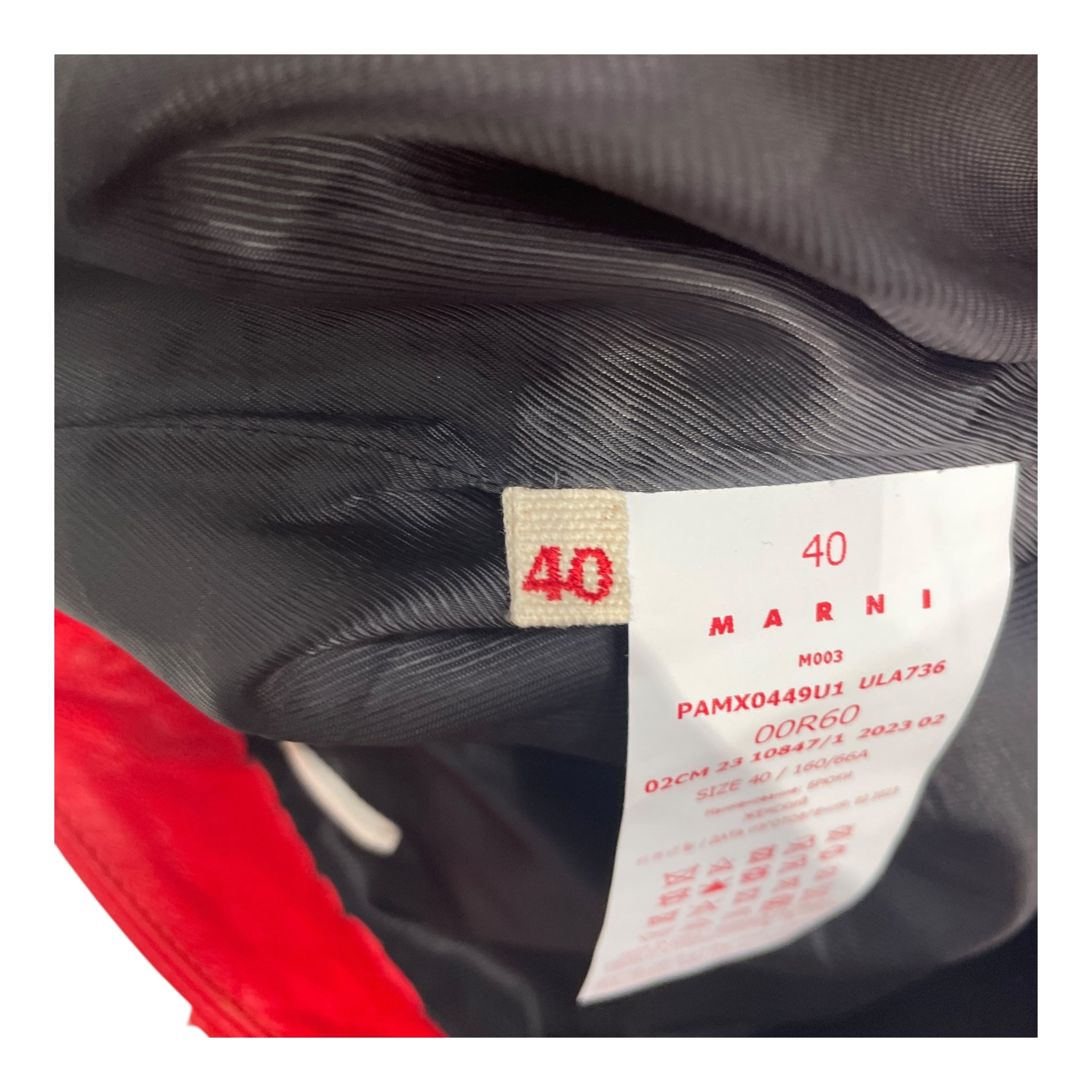 MARNI/Straight Pants/40/Leather/RED/PLEATED LEATHER PANT view 4