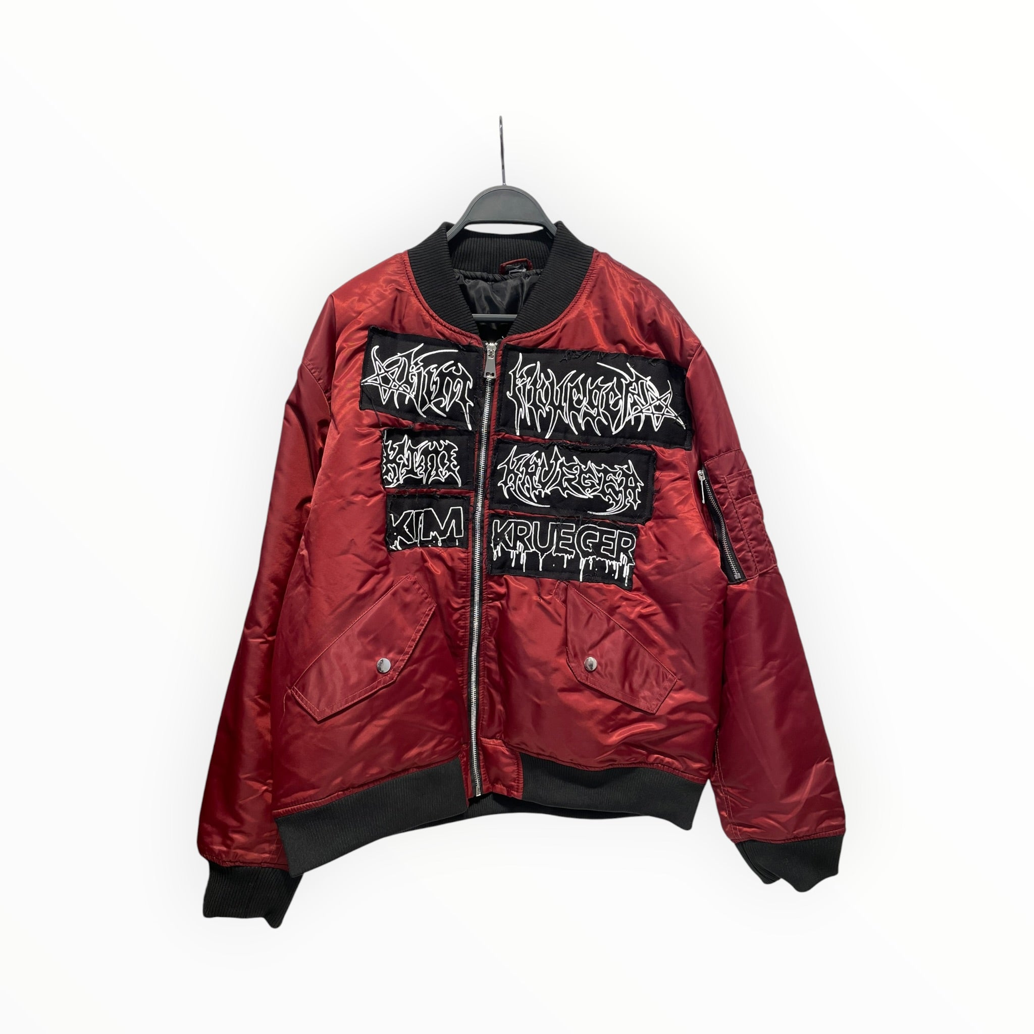 KIM KRUEGER/Baseball Jkt/Nylon/RED/PATCHED BOMBER view 1