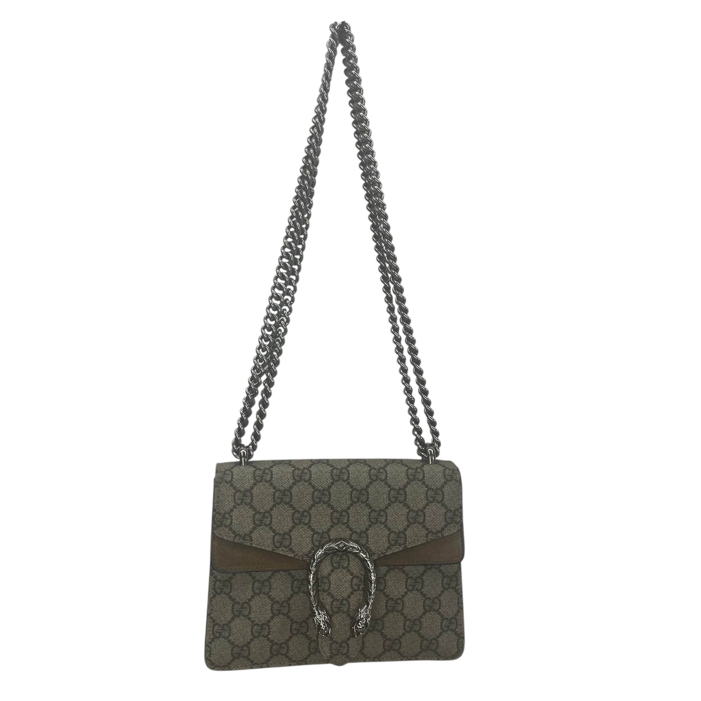 GUCCI/Cross Body Bag/Monogram/Cotton/KHK/DIONYSUS BAG/SNAKE CLIP view 1
