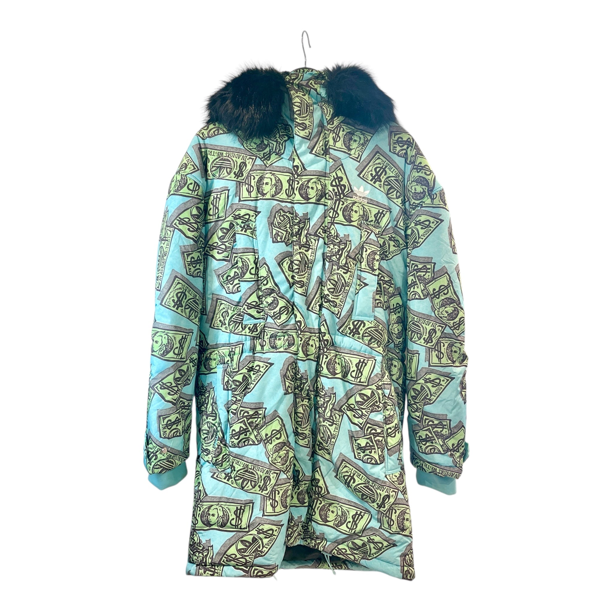 JEREMY SCOTT/adidas/Puffer Jkt/S/All Over Print/Polyester/BLU/ view 1