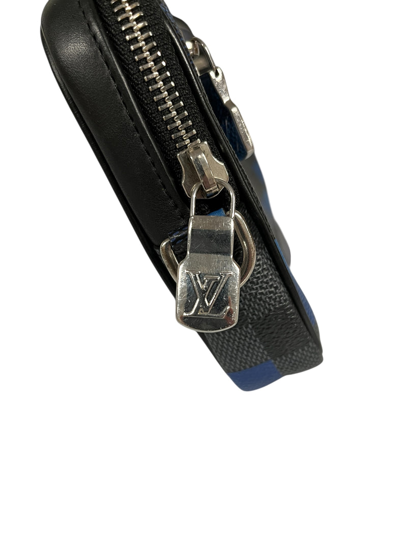 LOUIS VUITTON/Pouch/S/All Over Print/Leather/BLU/2019 Damier Graphite Alpha Pix
