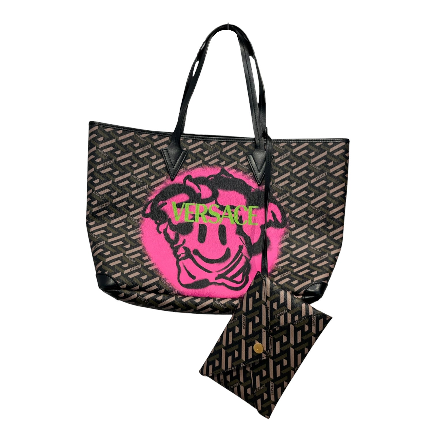 VERSACE/Tote Bag/Leather/BLK/LE GRECA SMILEY BAG view 1