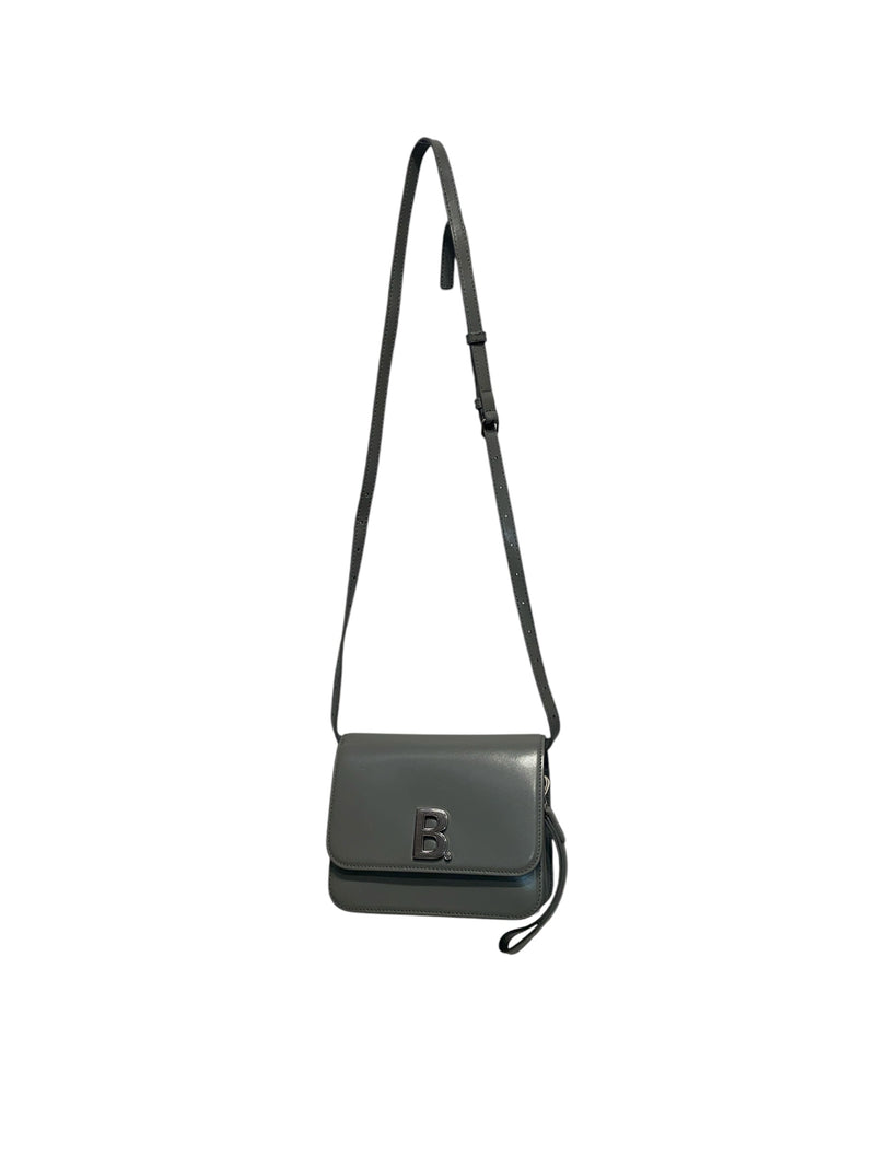 BALENCIAGA/Cross Body Bag/Leather/GRY/B Logo Crossbody