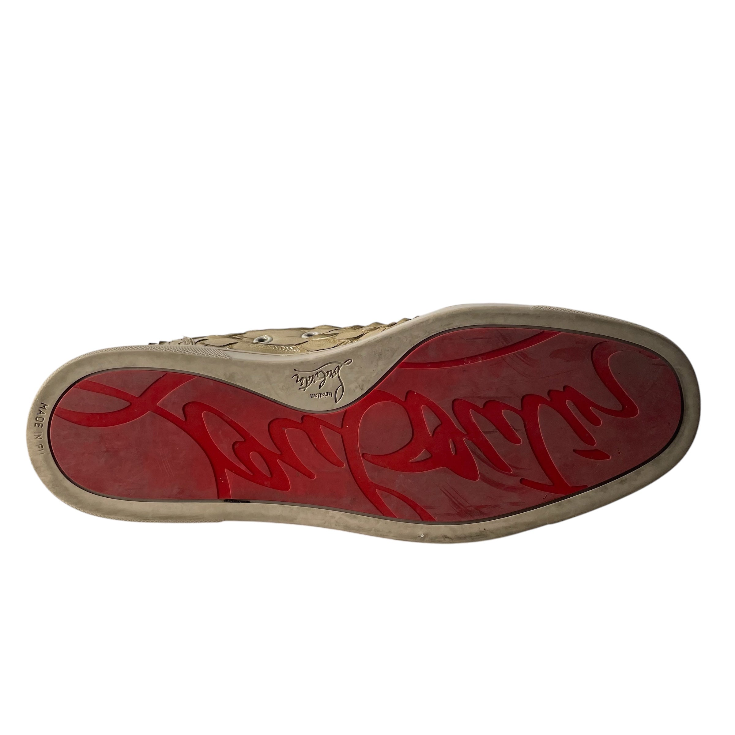 Christian Louboutin/Hi-Sneakers/EU 44/Animal Pattern/Leather/KHK/PYTHON RED BOTTOMS view 5
